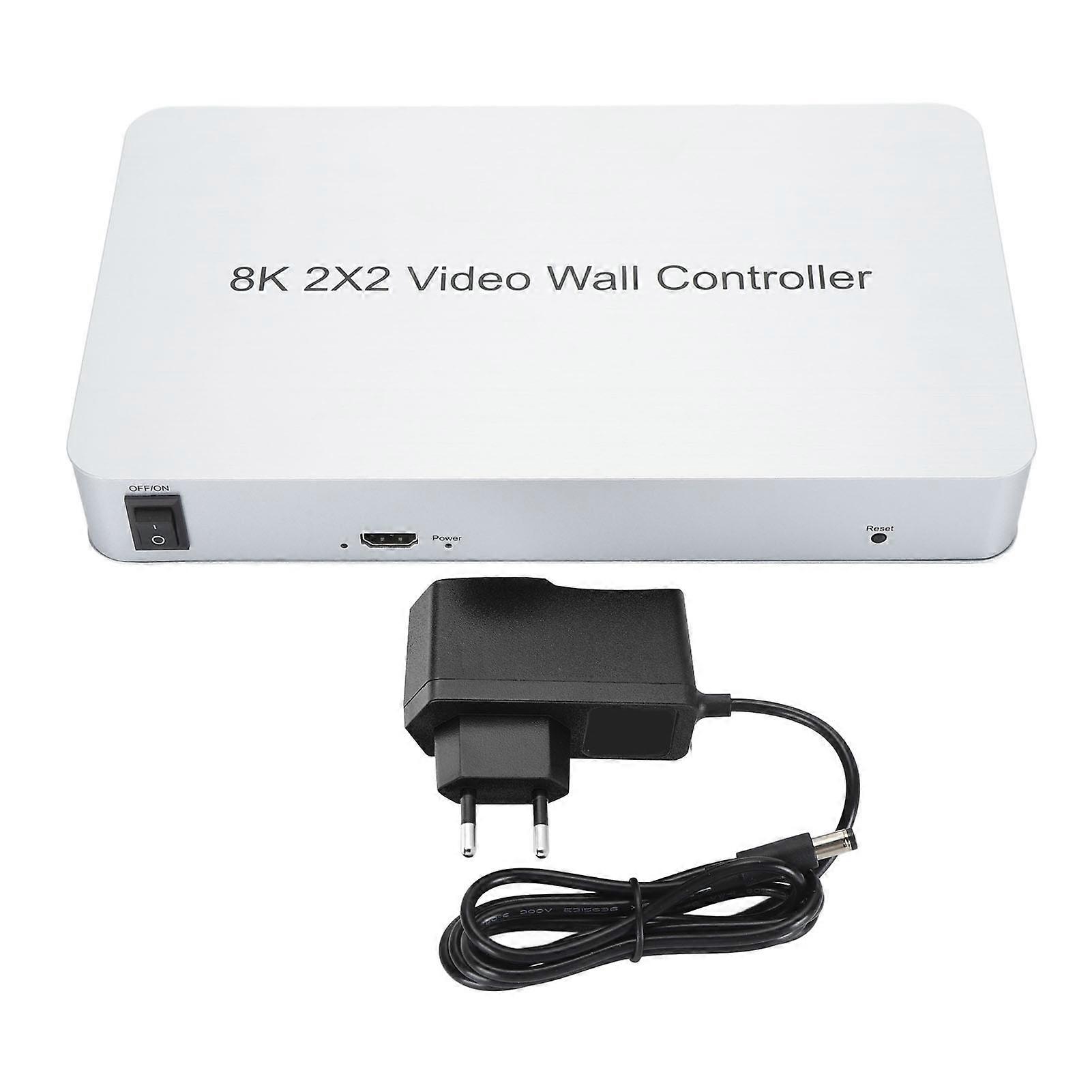 8K Video Wall Controller - 2x2, 1x2, 1x4 Modes, HD Multimedia Interface 1.4, EU Plug