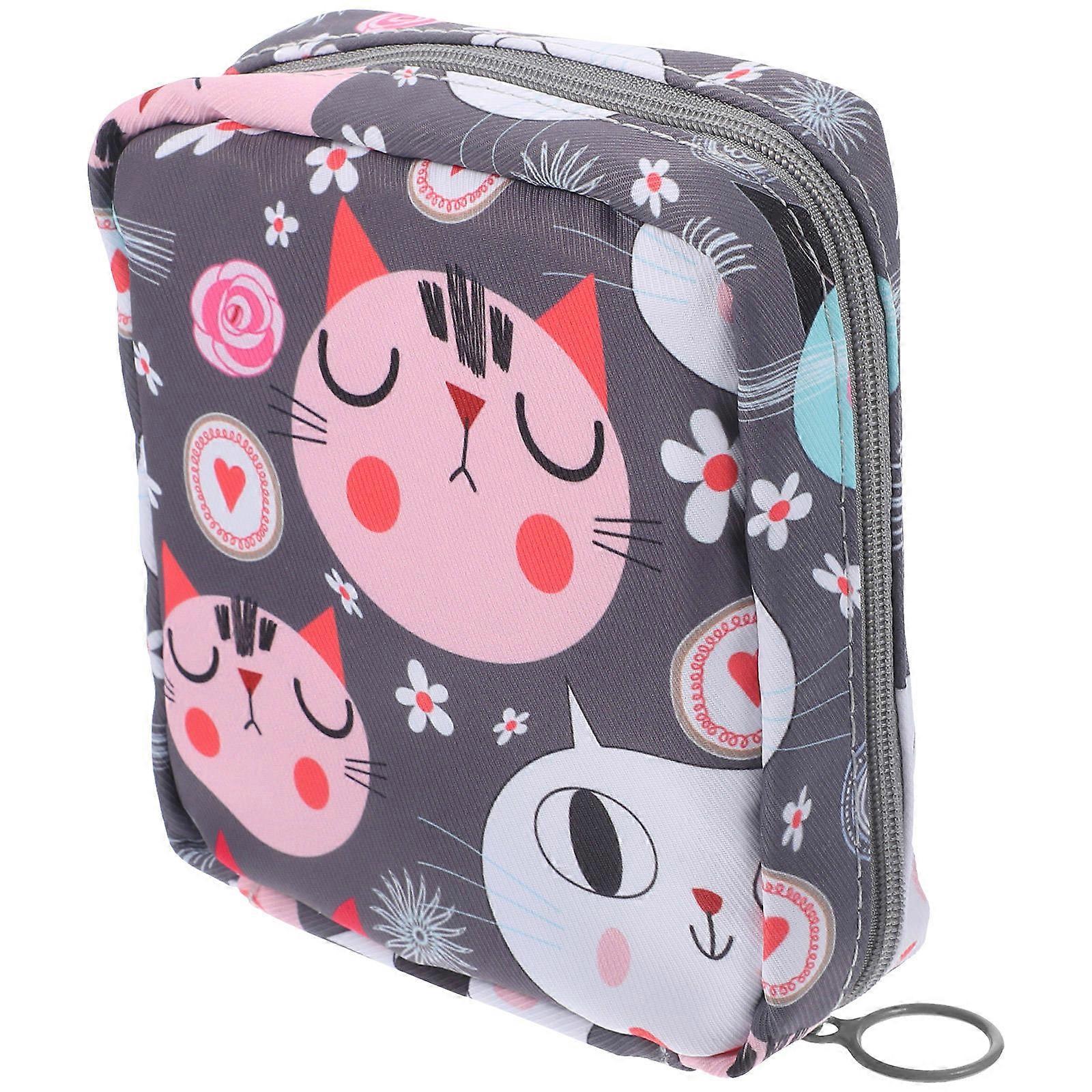 Sanitary Pad Storage Pouch Rectangular Multi-Purpose Storage Portable Reusable 12X12X5CM 1Set