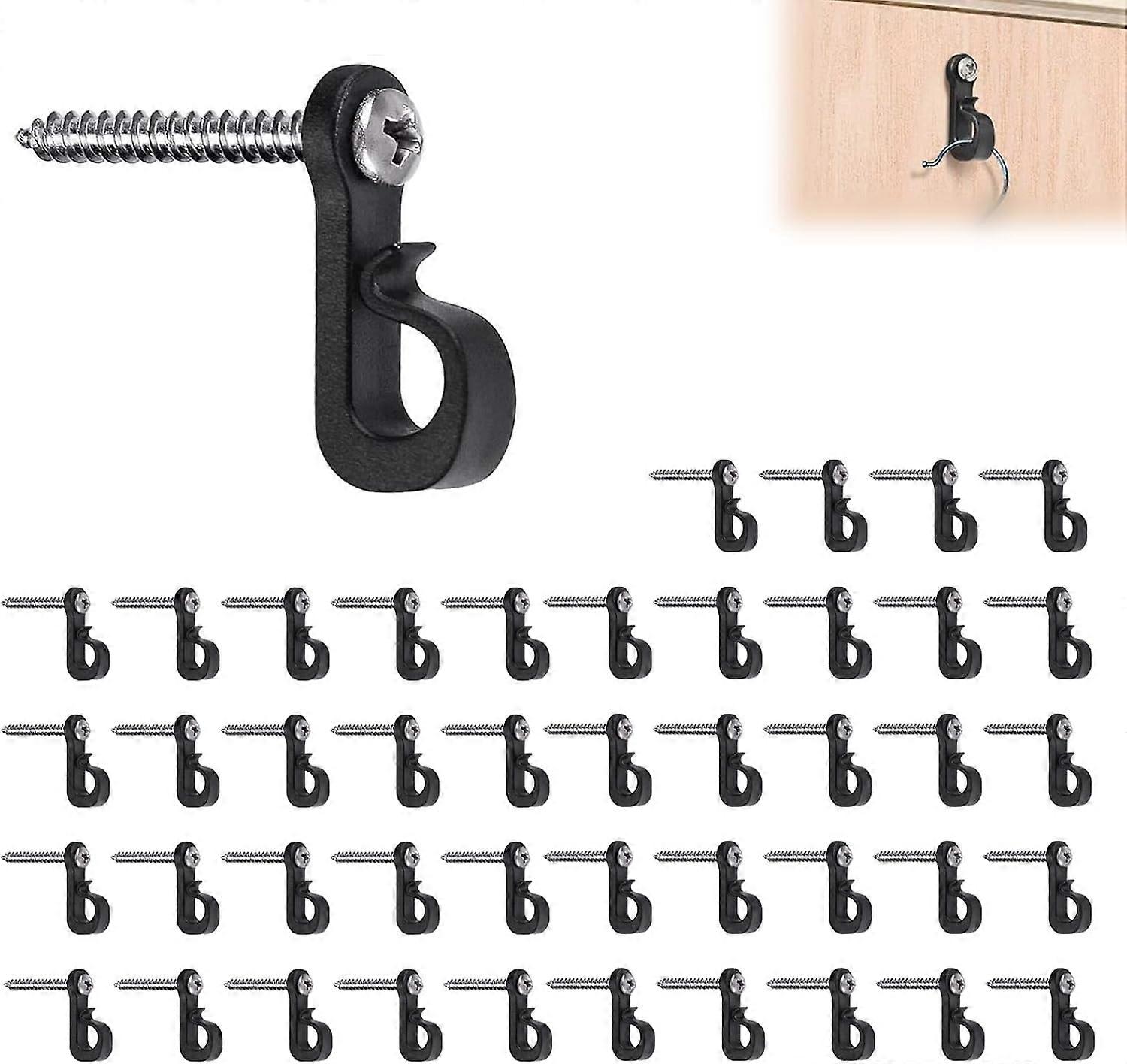 50pcs Black Screw-in Hook ()