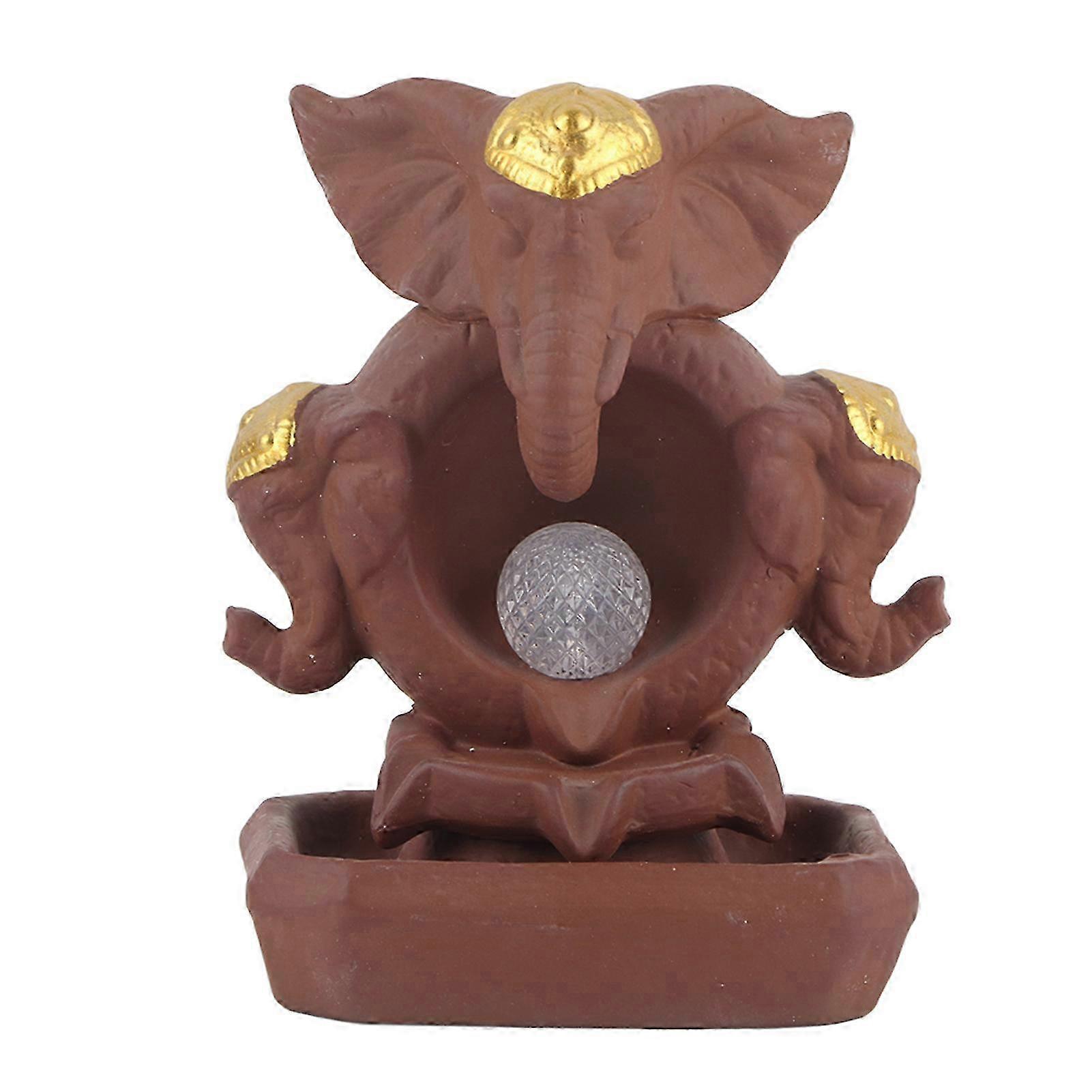 Backflow Waterfall Incense Holder with LED Light for Home Decorations