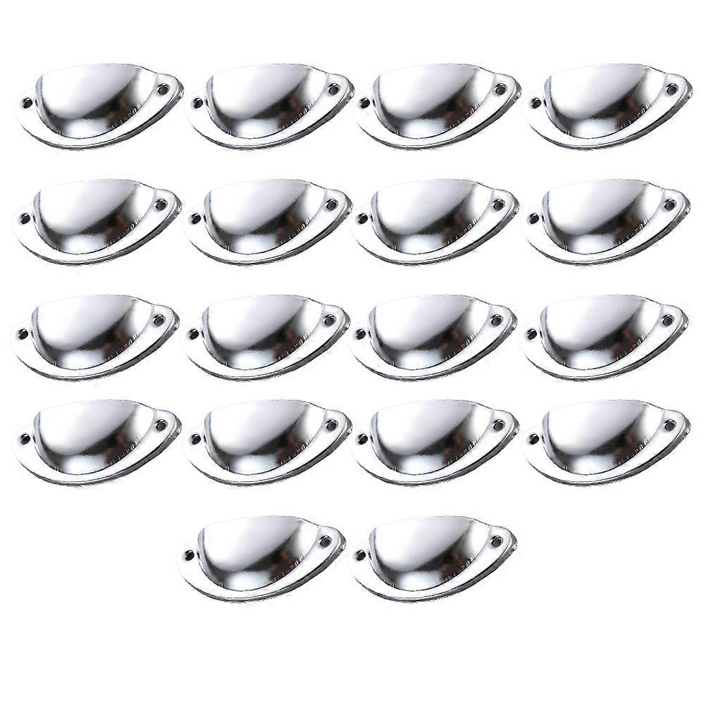 Cabinet Handle Furniture Drawer Handles Durable Iron Semicircle Pull Handle for Home Daily Use Silver 18Pcs