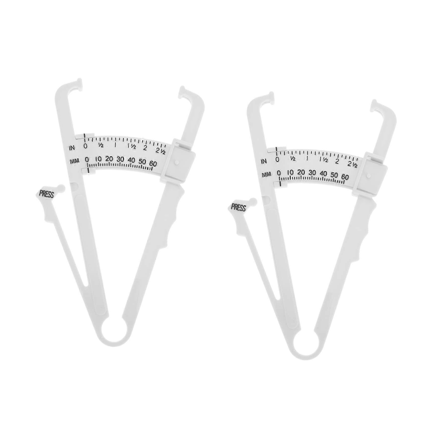 Fat Brake Caliper Body Tape Measure for Skin Wrinkle and BMI – Digital ABS Plastic Folding Tool, Pack of 2, White