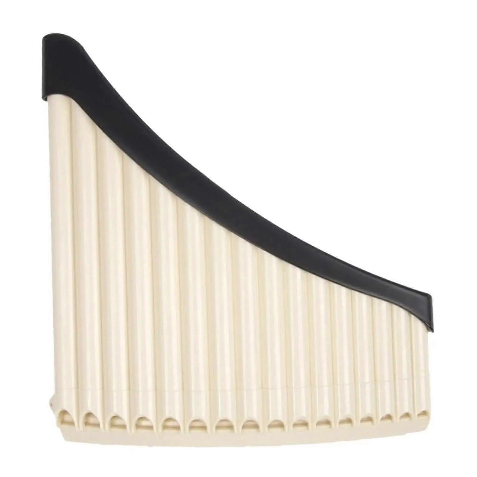 C Key Pan Flute for Beginners, 16 Tube Wooden Folk Music Instrument, Easy to Learn, White Color