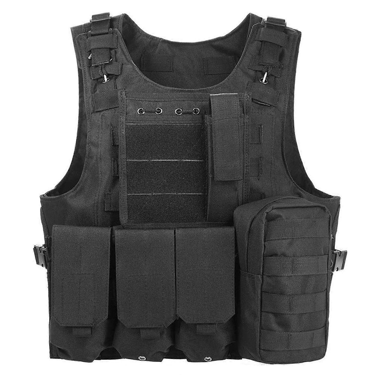Airsoft Military Taktische Weste Molle Combat Assault Plate Carrier Weste Jagdweste mit Magazintaschen Jagdweste Weste Einheitsgröße Schwarz