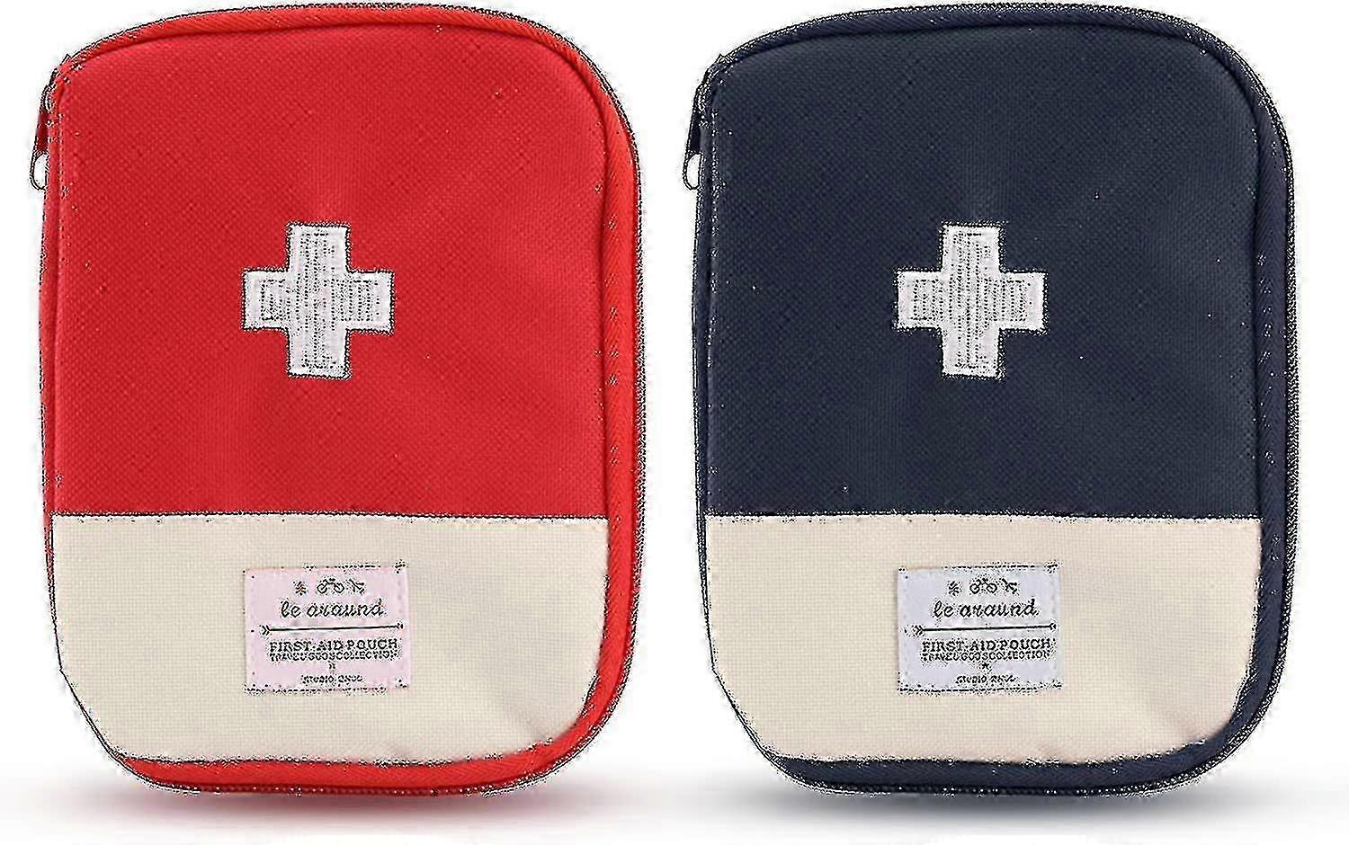 2Pcs Mini Portable First Aid Kit - Emergency Medicine Storage Bag
