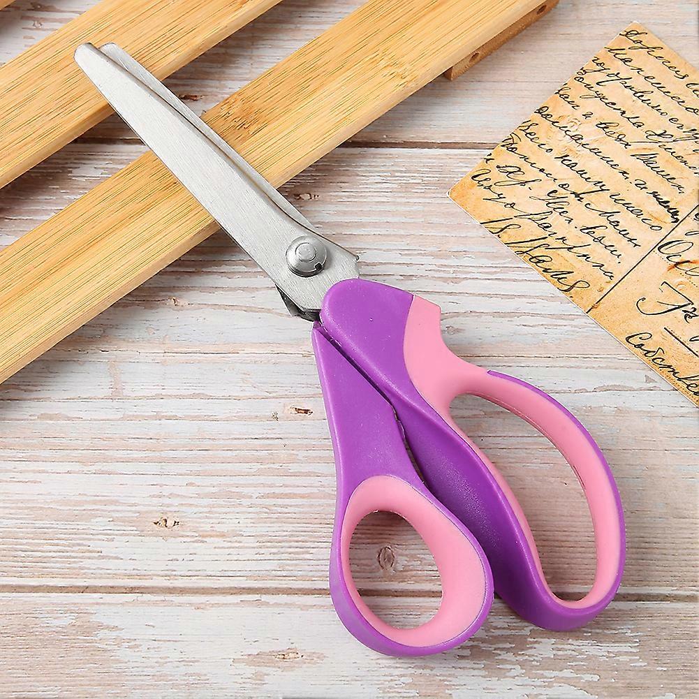 Wavy Serrated Scissor Colour Handle DIY Hand Made Cloth Paper Cross stitch Cutting Tools(Triangular Sawtooth 5mm )