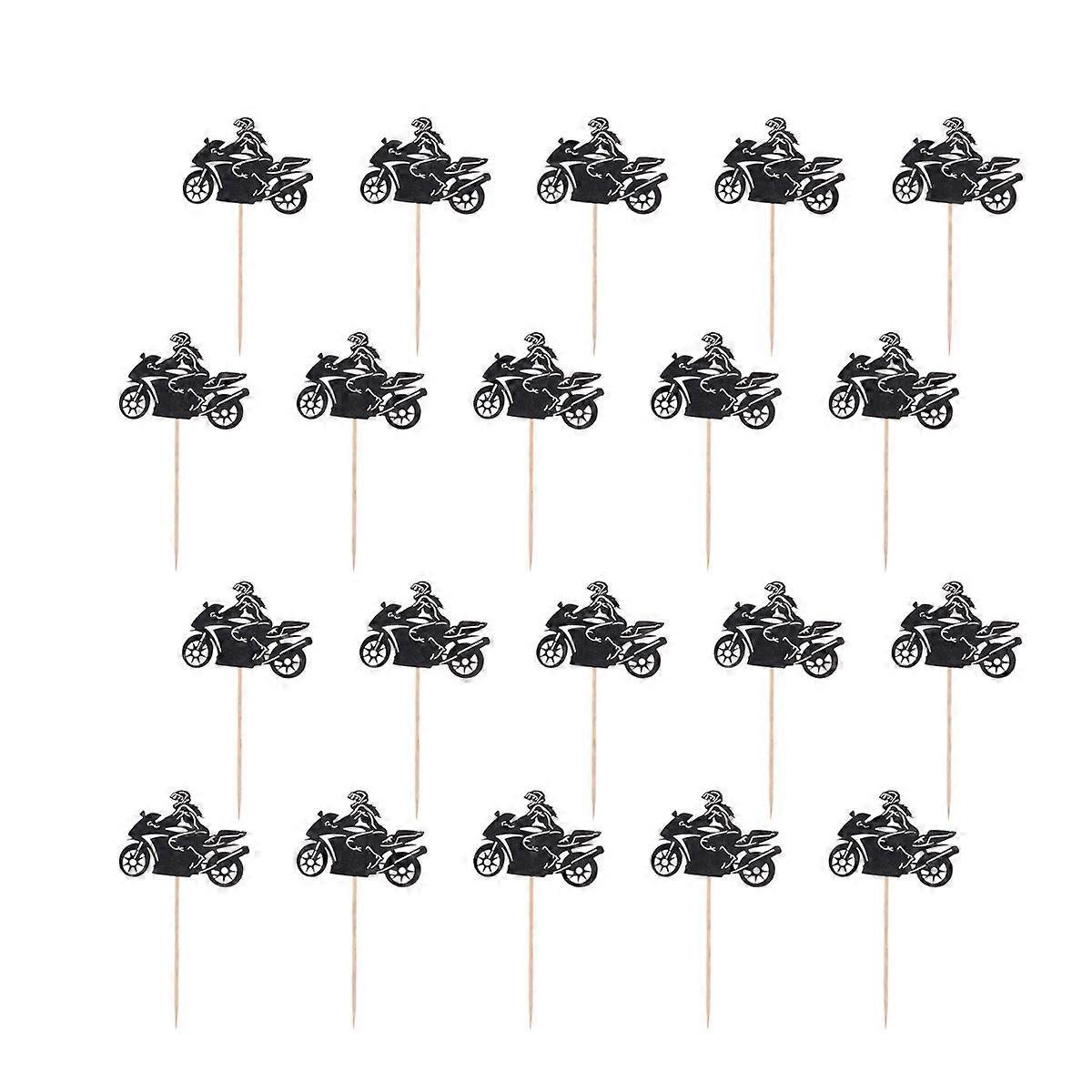 40pcs Motorcycle Cake Inserts Fun Toppers Unique Cake Decorations Cake Picks for Party Shop ( Style 1)