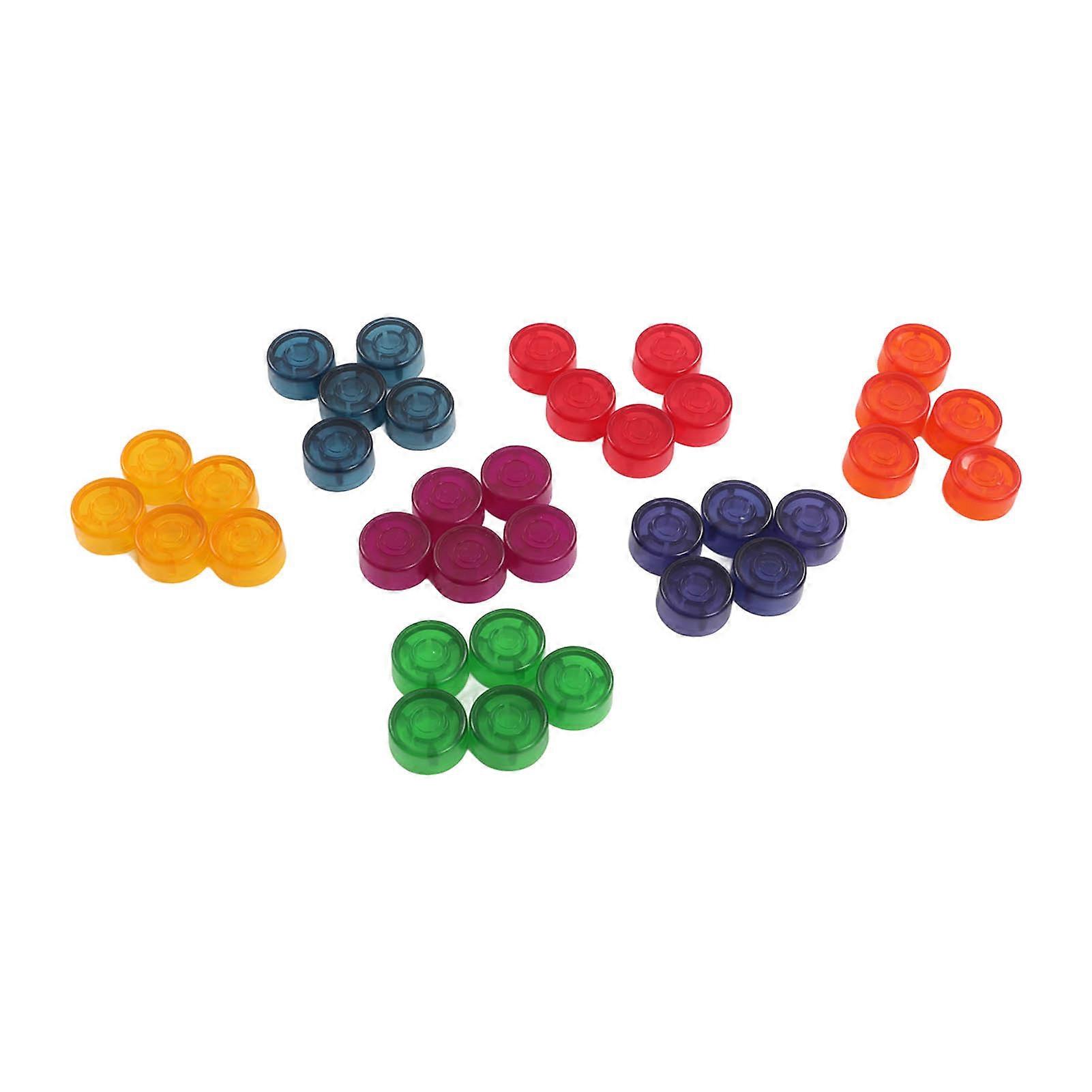 35Pcs Footswitch Topper Guitar Effect Pedal Button Nail Cap Multi Color Night Luminous Style
