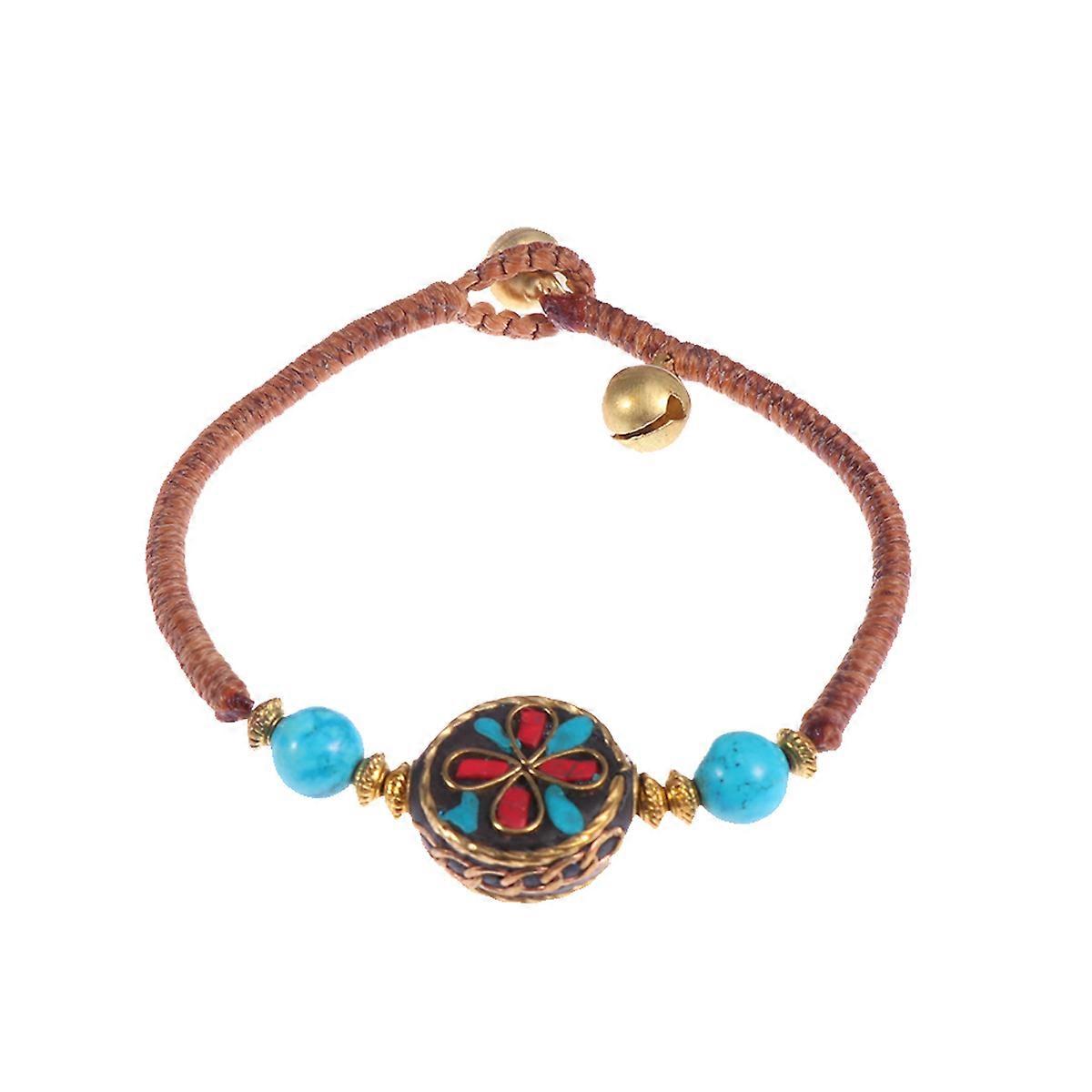 Woven String Bracelets Multi Color Round Shape Adjustable For Women Men 1Pack