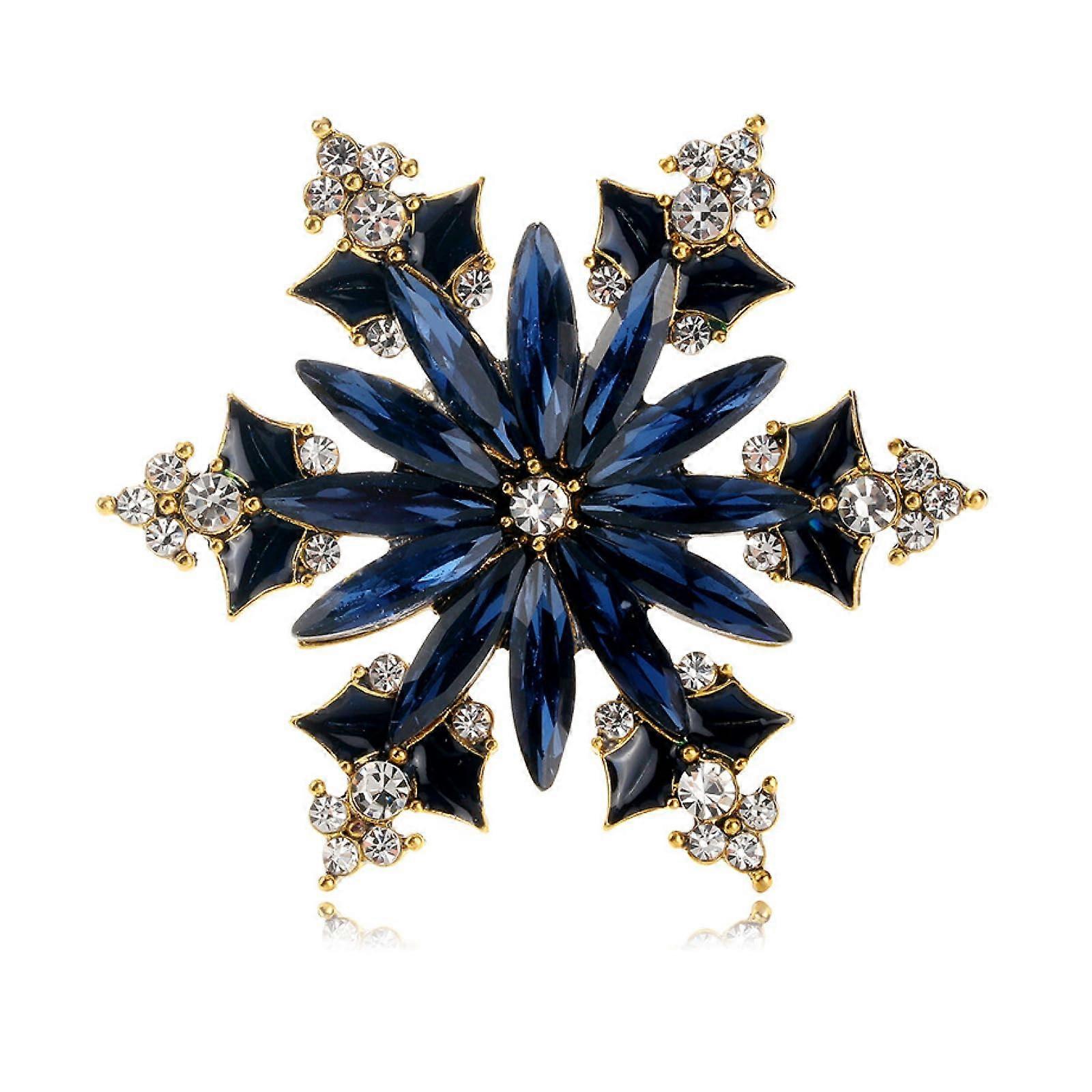 Christmas Brooch Snowflake Brooch Wool Clothing Decoration Corsage One Size Blue Ref: 5324