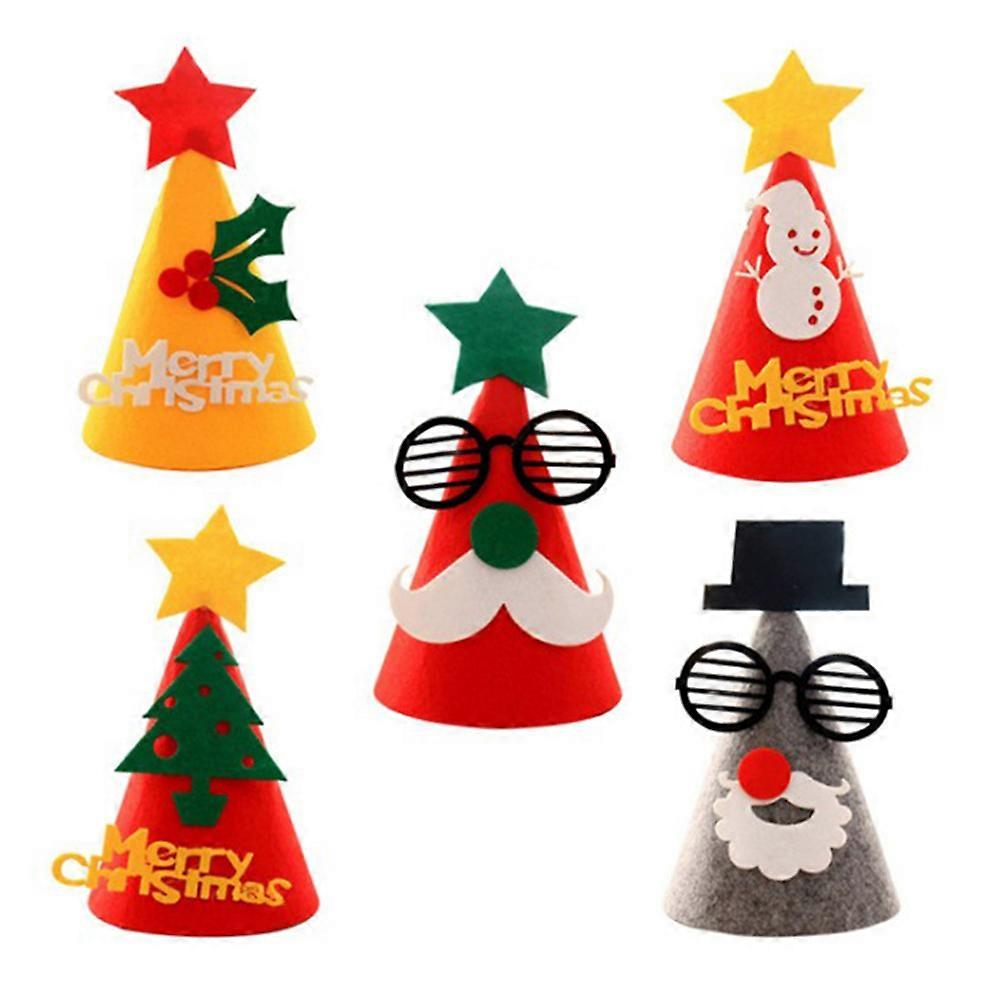 Festive Hats Comfortable Christmas Hats Assorted Color 22X13CM Costume Party Props 5Set