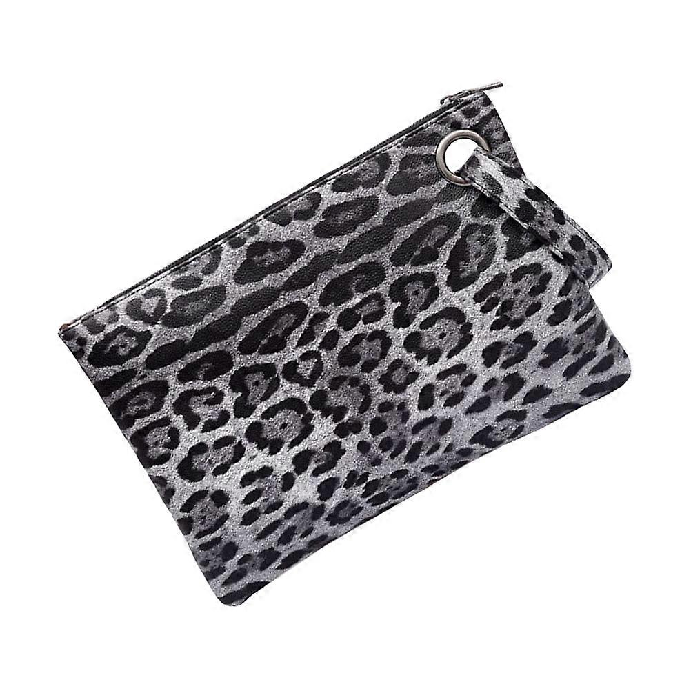 Fashionable Leopard Grain Handbag Envelope Shape For Going Out Grey Color 1Pcs