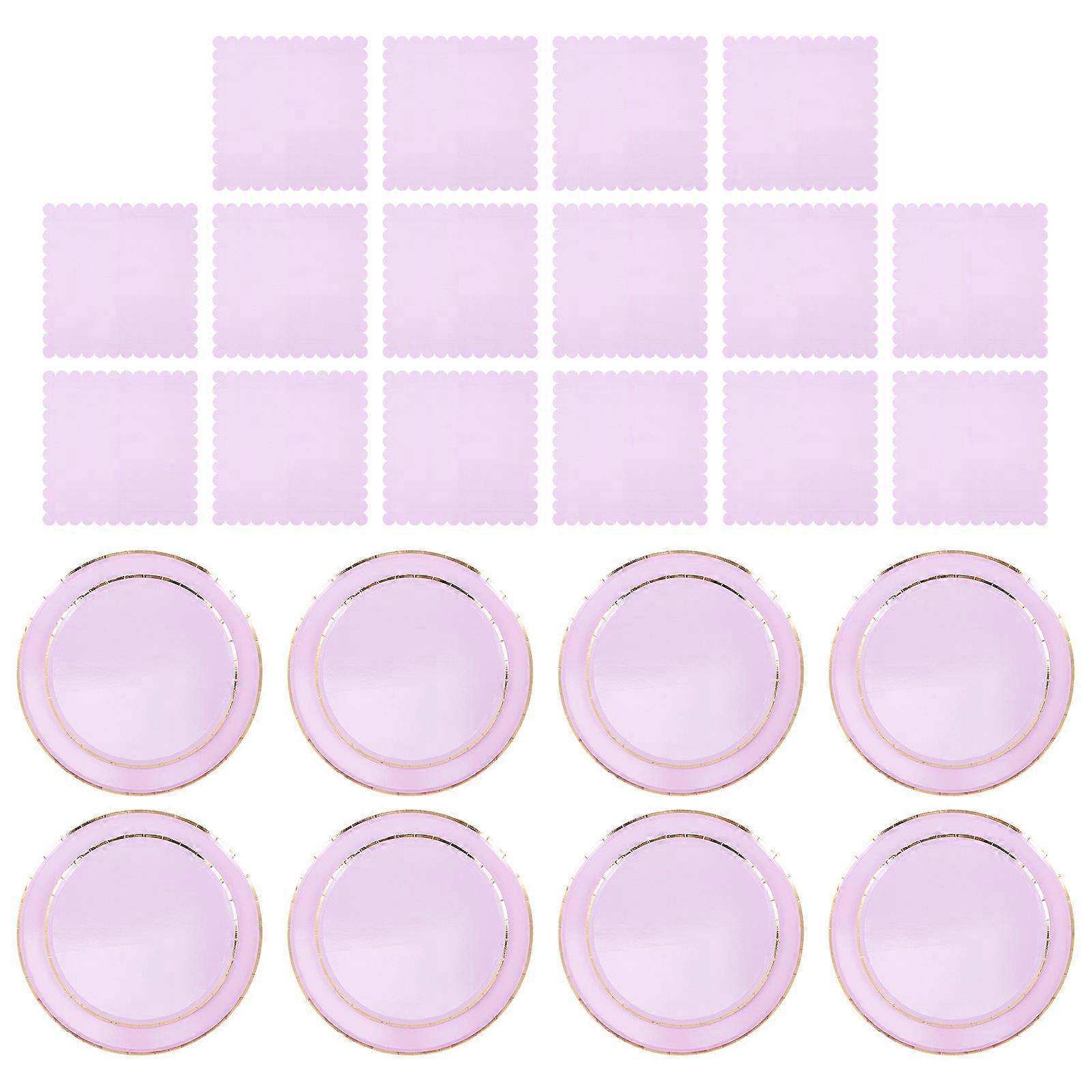 Violet Paper for Party Use Birthday with Lovely Design 32 Pieces