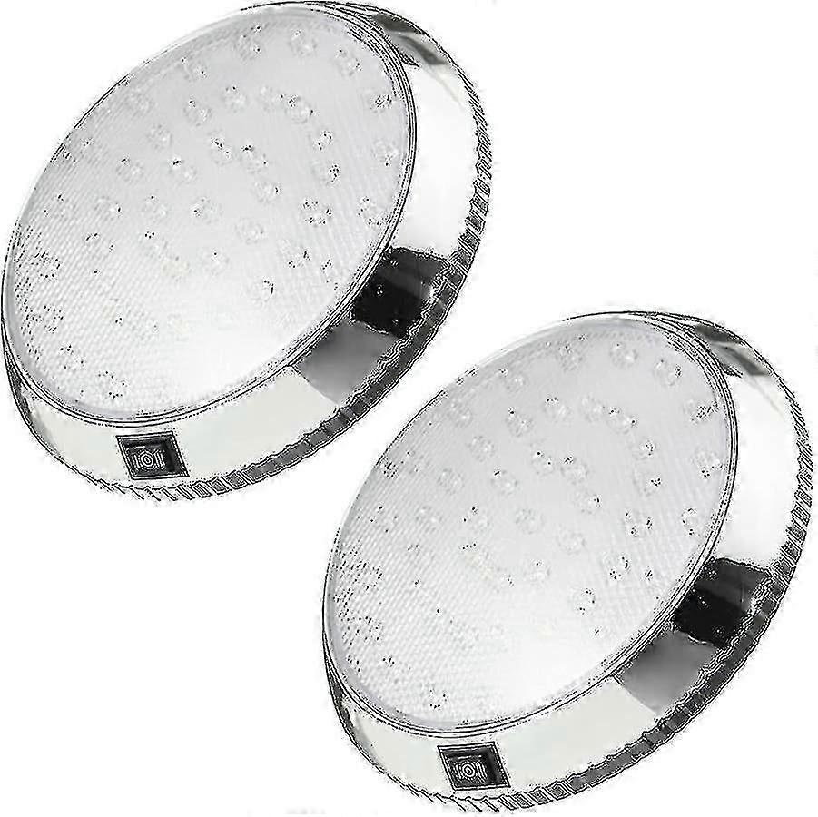 2er Pack 12V LED Dome Deckenleuchte für Caravan Wohnmobil, 46 LEDs Innenleuchte mit Ein/Aus-Schalter