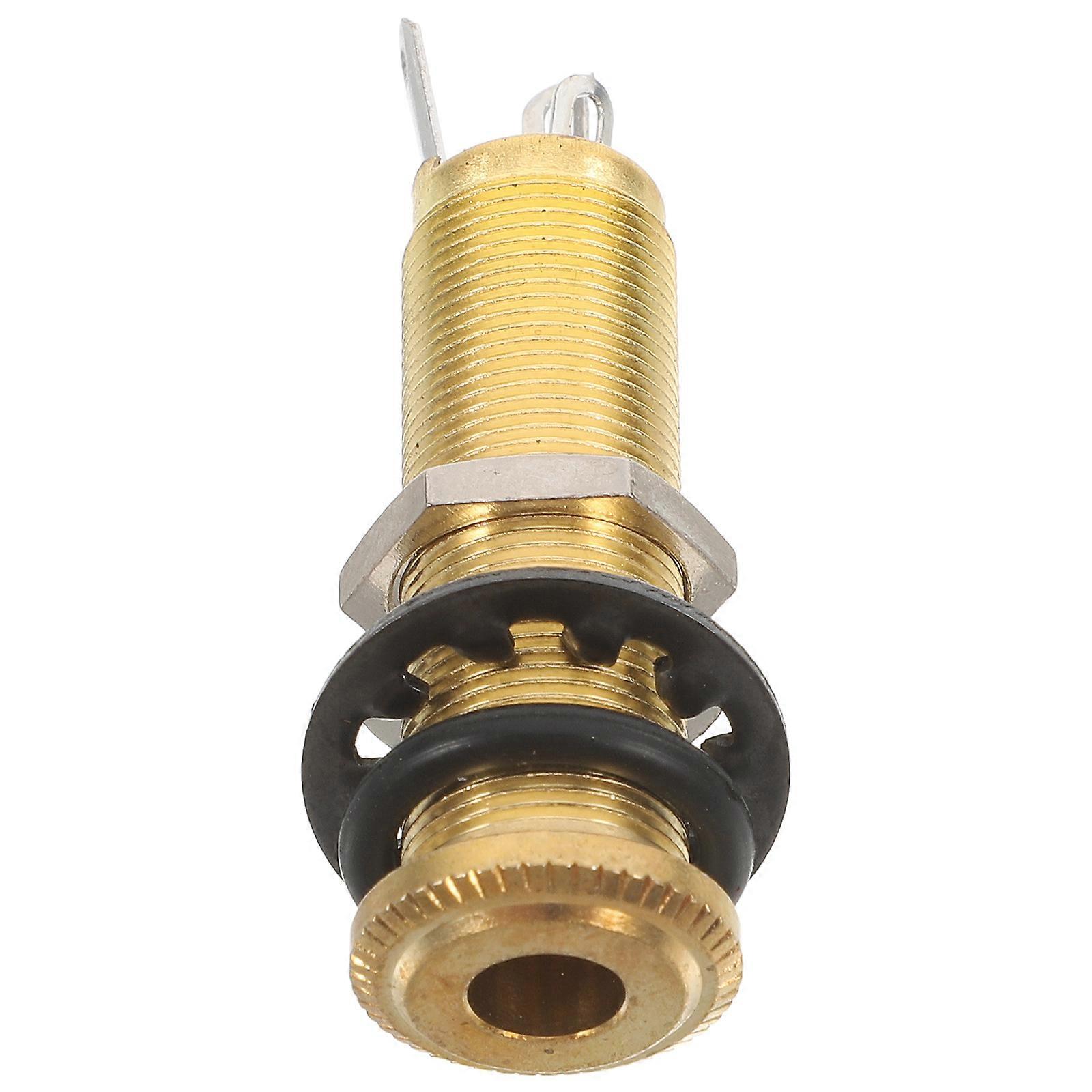Stereo Mono Jack Plug with Strap Button Design for Side Mounting Electric Acoustic Guitars and Bass Instruments
