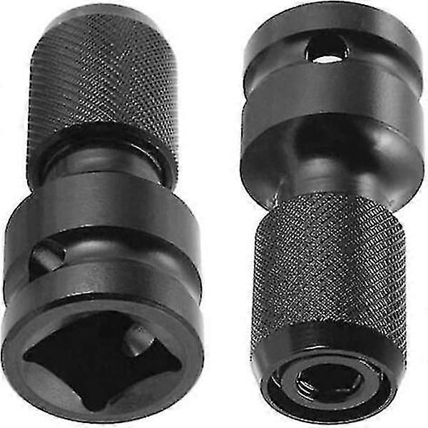 2 pcs Socket Adapters 1/2\" Square to 1/4\" Hex Hexagon Socket Wrench Chuck Converter