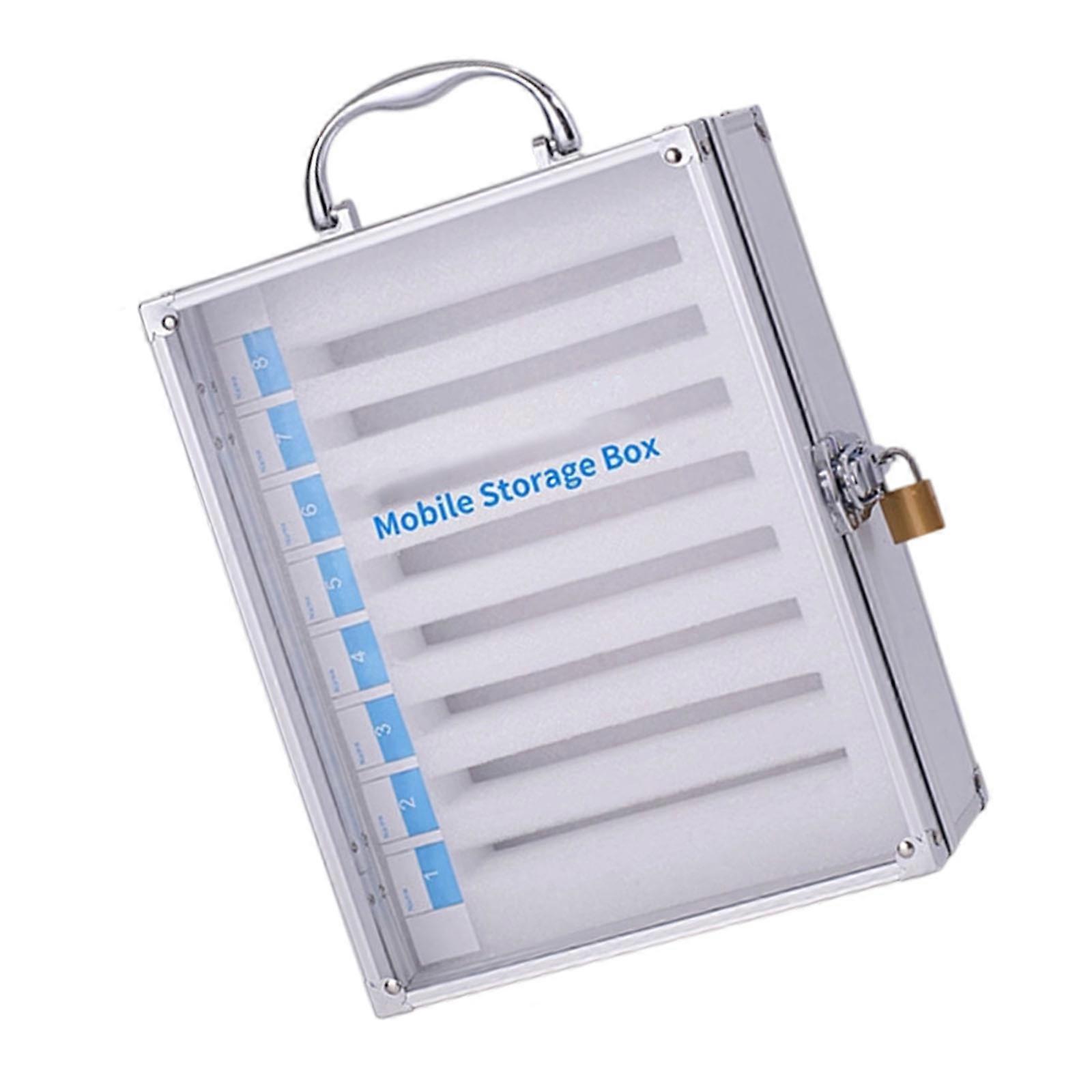 Multiple Device Lockable Phone Storage Box Sturdy Aluminum Structure Anti Scratch For Workspaces Efficiency Multicolor