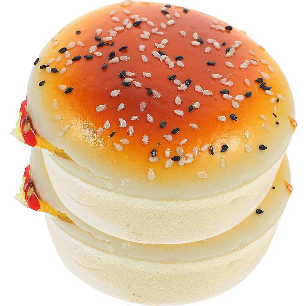 Durable PU Artificial Burger Display Models for Party Decorations and Photography Props Assorted Color 2pcs