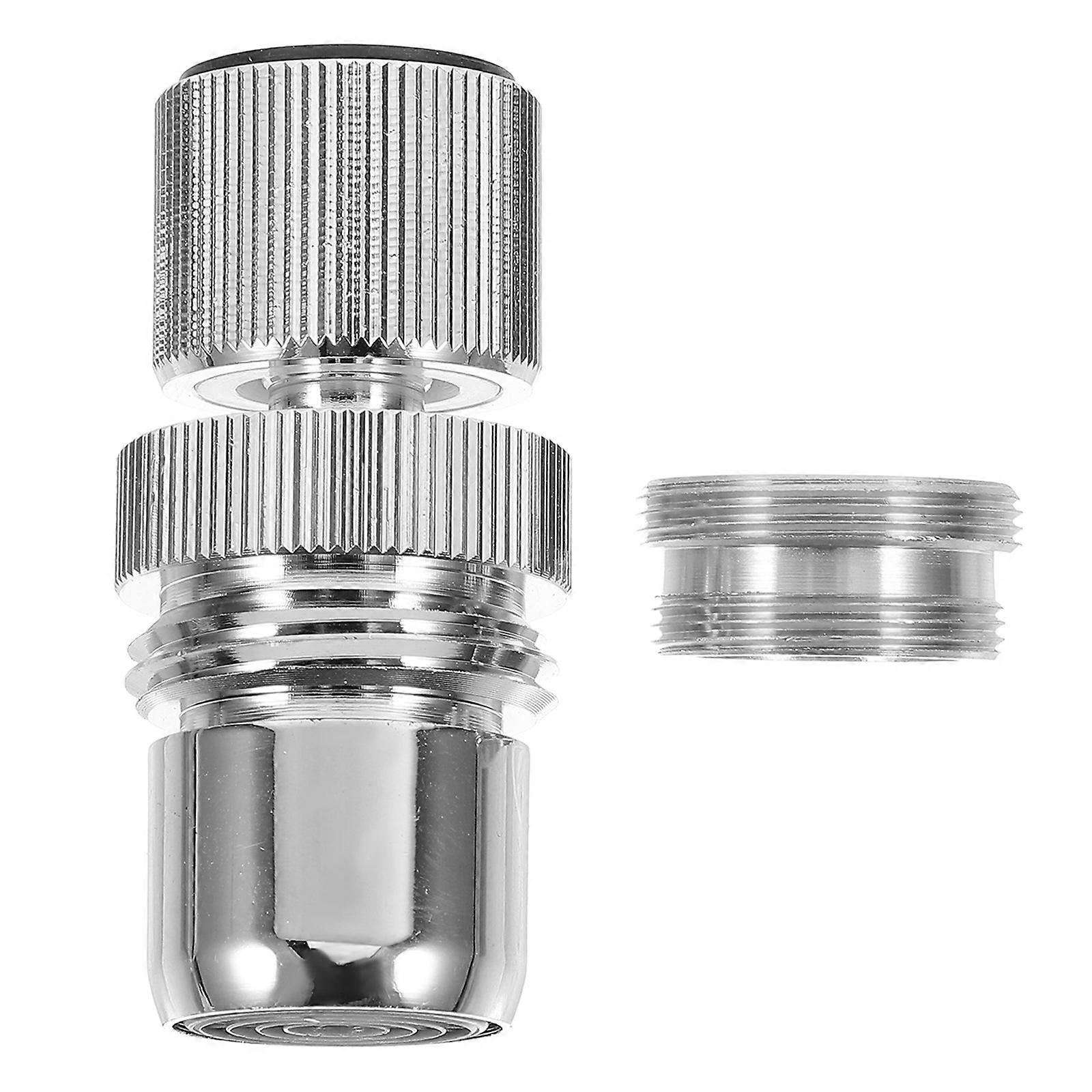 Copper Hose Adapter for Kitchen Sink Faucet 360 Degree Swivel Attachment Silver for Gas Tank