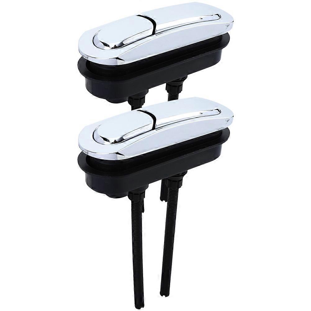 Flush Toilet Water Tank Push Button Durable Electroplated Surface, 2pcs Set for Use
