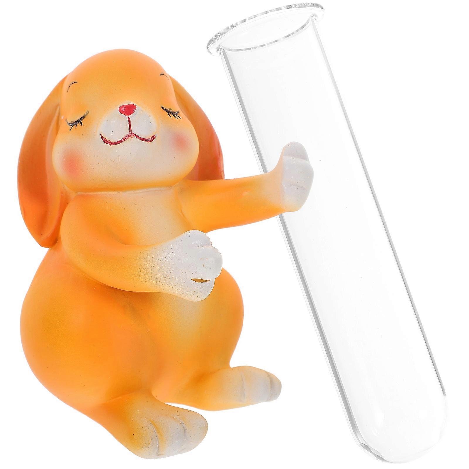 Orange Glass Vase with Animal Design for Hydroponic Plants and Decorative Use at Home