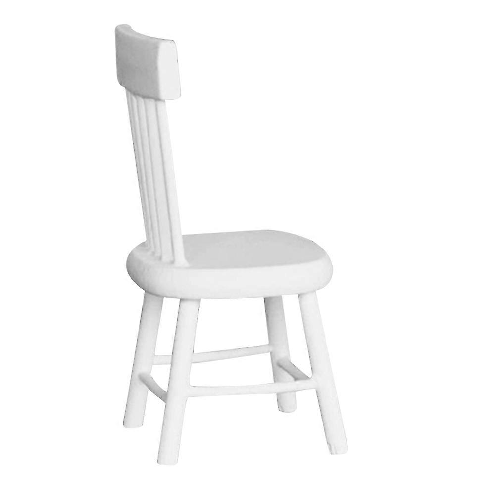 Wooden Miniature Dining Chairs White for Home with Versatile Setup and Dollhouse Layout