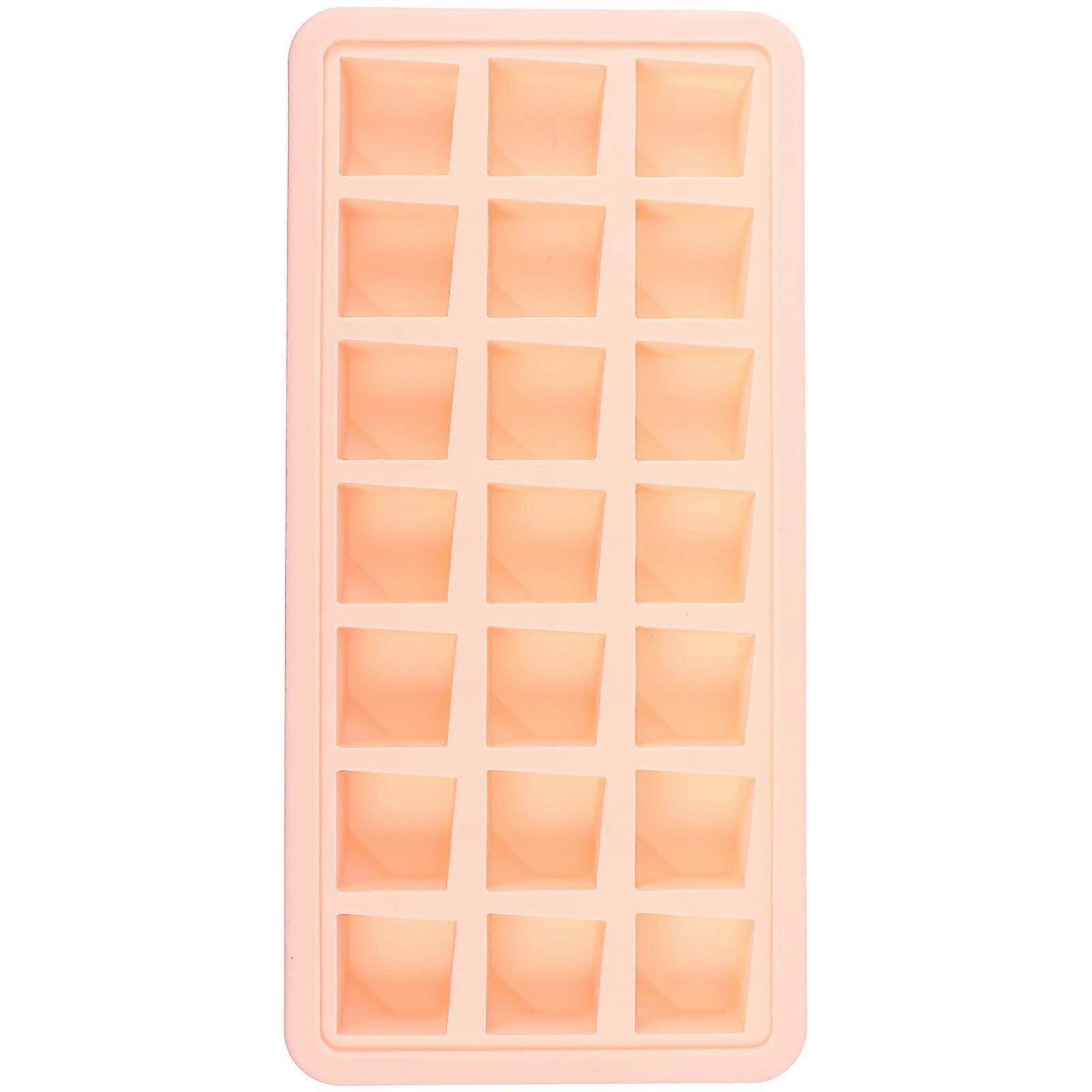Silicone Freezer Tray Flexible Ice Cube Mold 21 Cubes With Lid For Refrigerator Use 10.61X5.11X1.18in Prevent Odor Absorption 1Pack