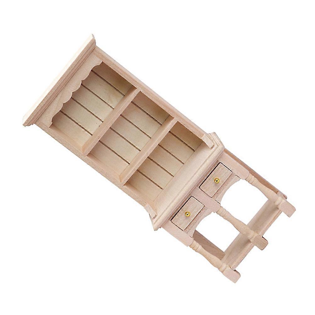 Mini Book Shelf Wooden Miniature Bookshelf Storage Rectangular Shape Interior Model Decor 1Set