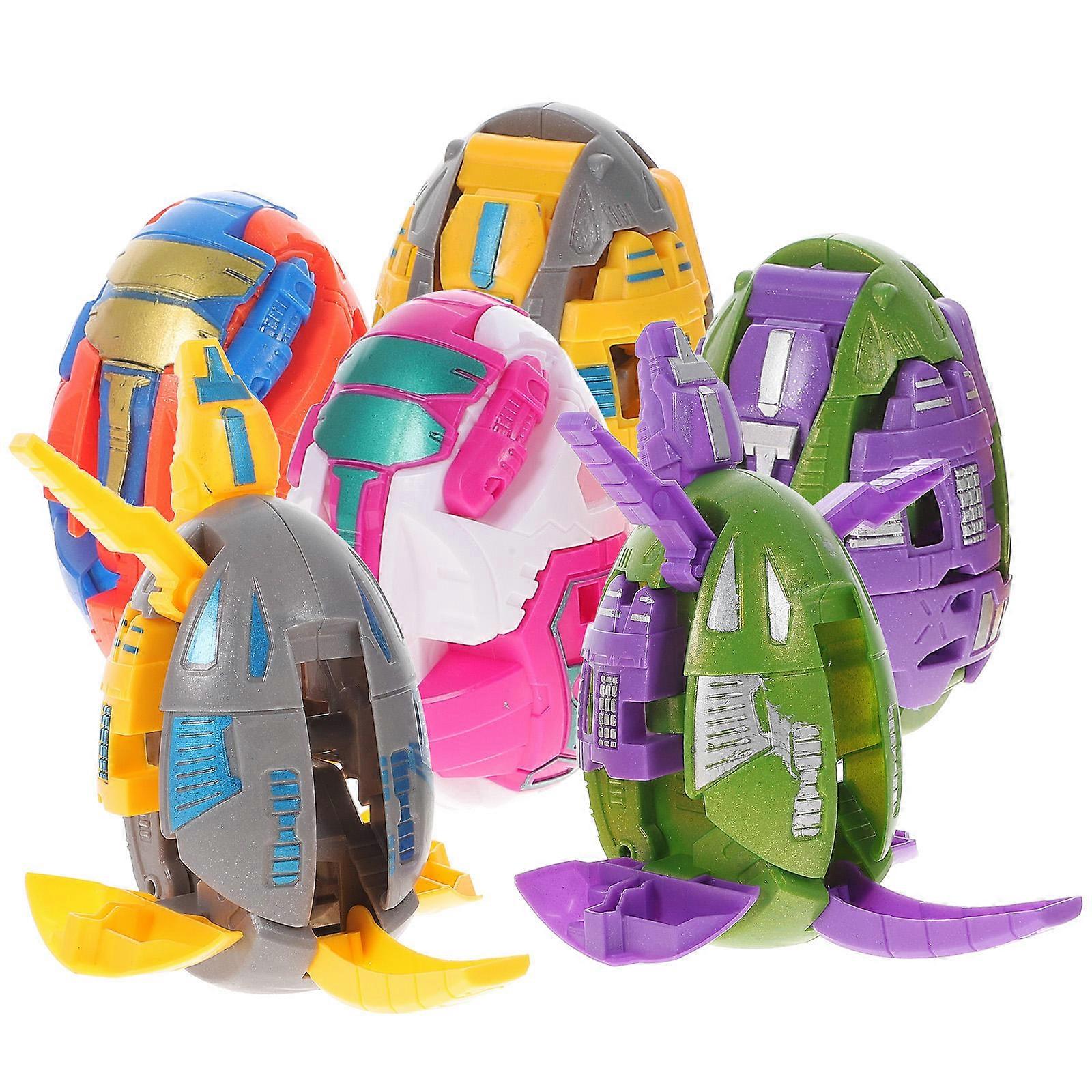 6pcs Assorted Dinosaur Egg Colorful Animal Models for Educational Play and Learning Fun
