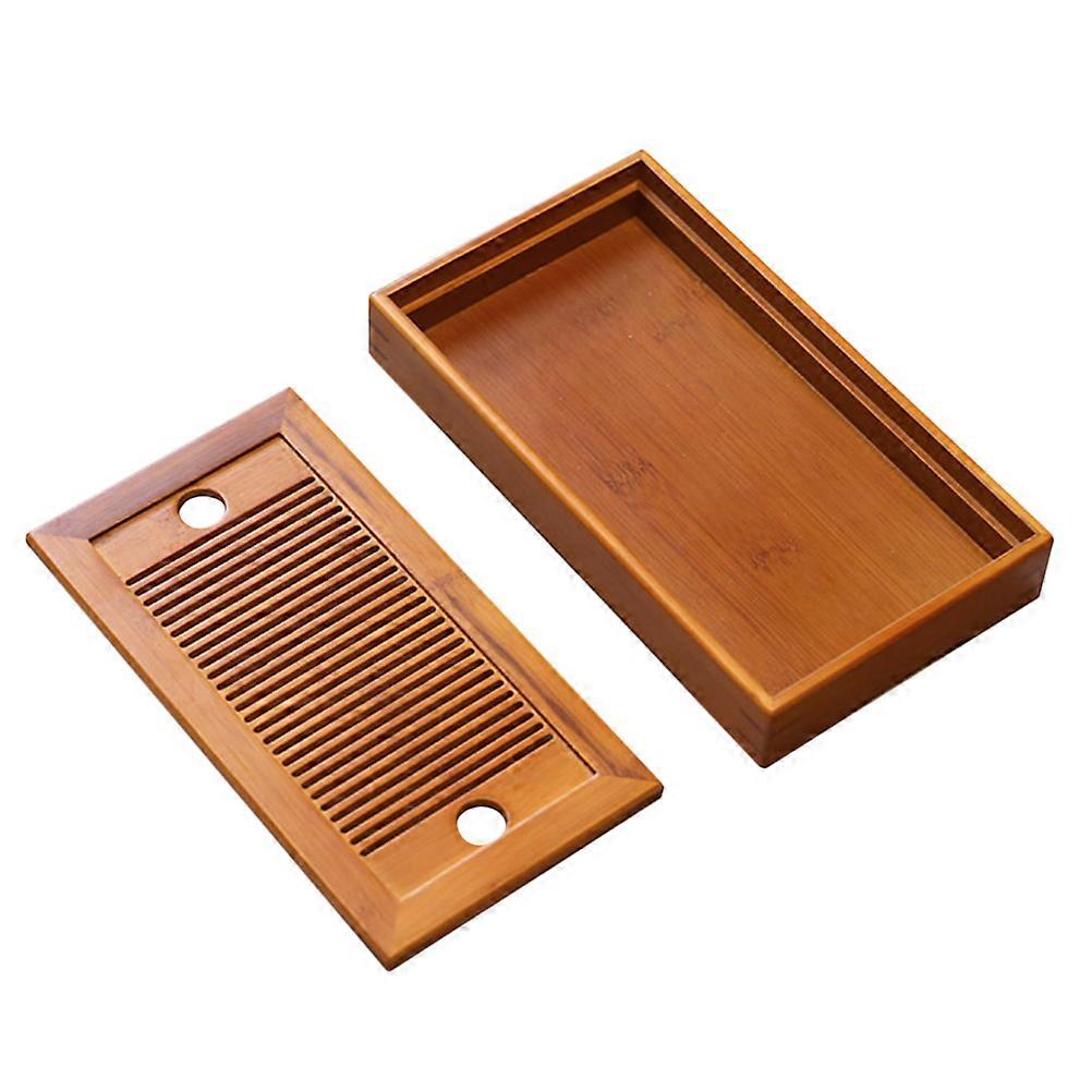 Light Brown Synthetic Tea Tray for Home Use with Design Ideal for Afternoon Tea and Gatherings 23.5x15.5 inches