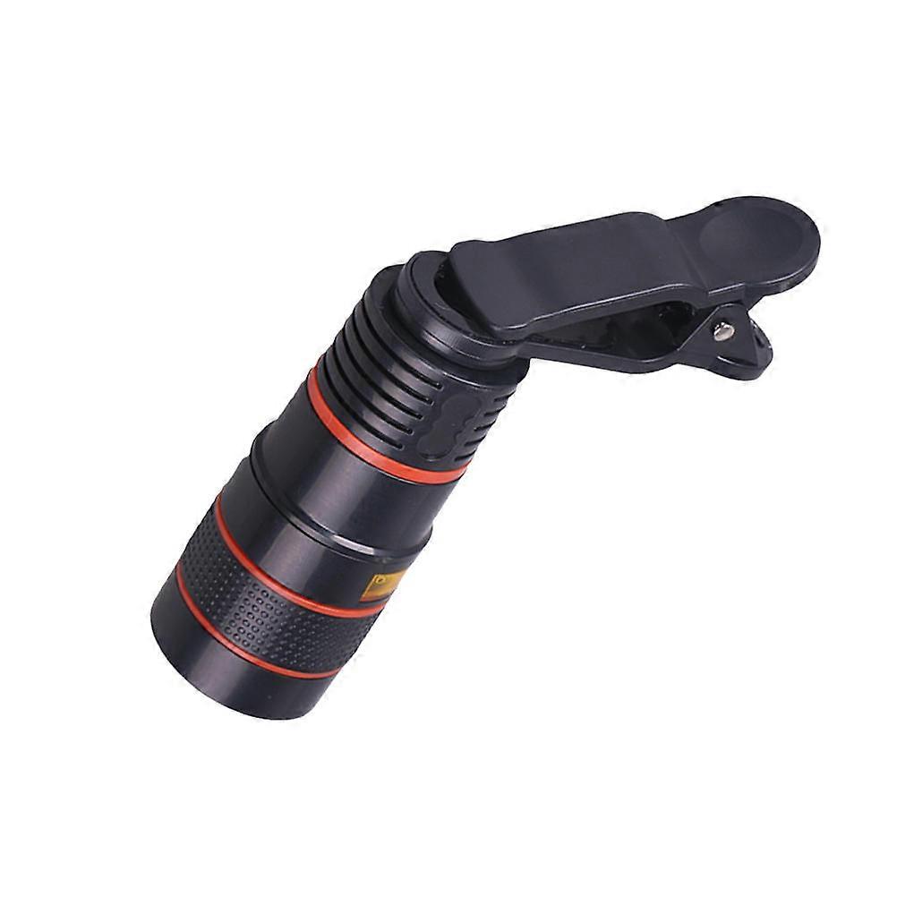 Durable 8X Telephoto Lens for Smartphone with Adjustable Focal Length and Improved Imaging Quality Black plastic