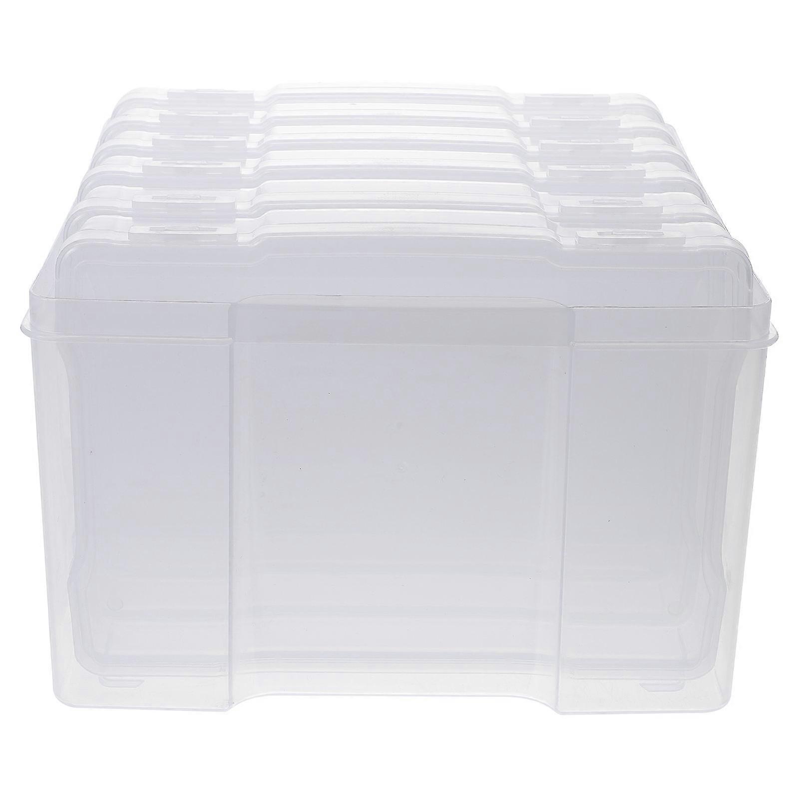 Scrapbook Organizer Clear Plastic Card Case Storage For Greeting Cards Envelopes Photos Protection 8.3×8.3×6.3in 1Set