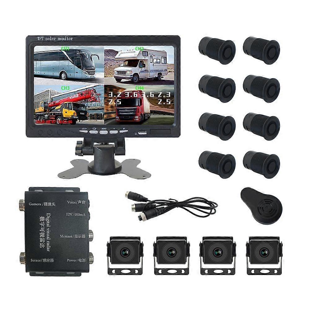 7 inch Four-way Monitor With Reverse Detection Digital Radar