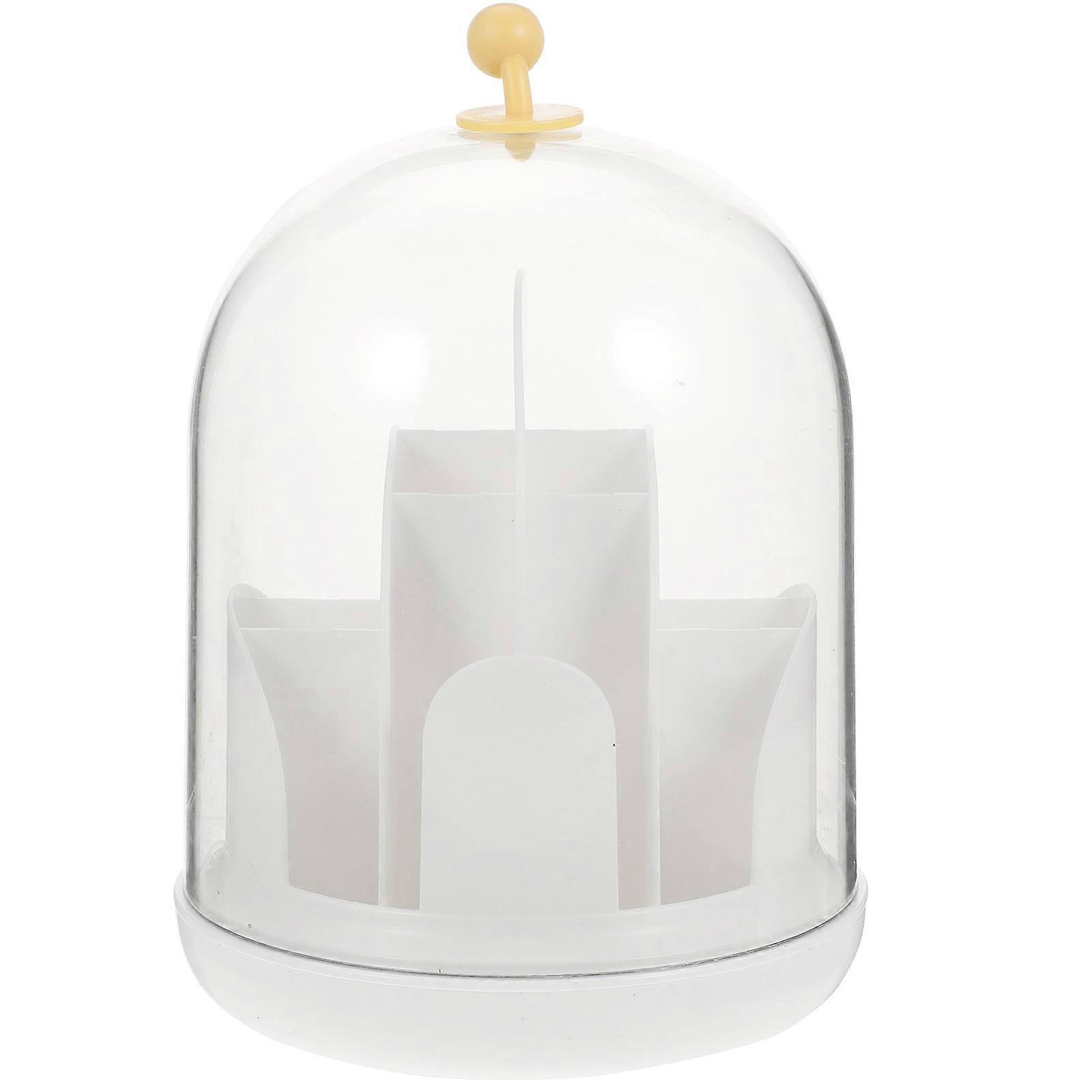 Lipstick Container Organizer Round Compartment Design For Home Use 7.1x5.5x5.5in White 1Piece