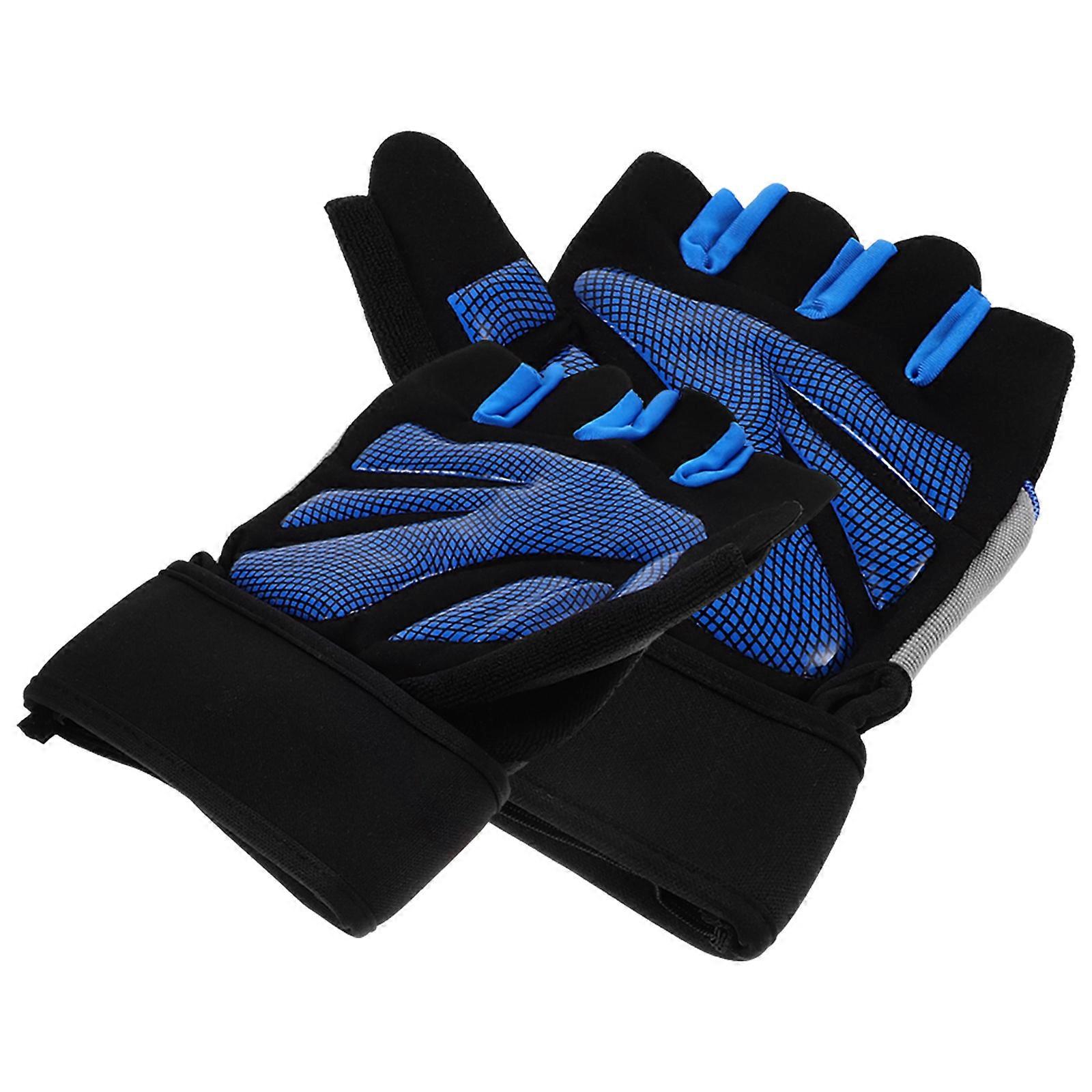 1 Pair Gym Half Gloves Anti Slip Weight Lifting Shorty Wrist Wrap for Workout Bodybuilding Size L