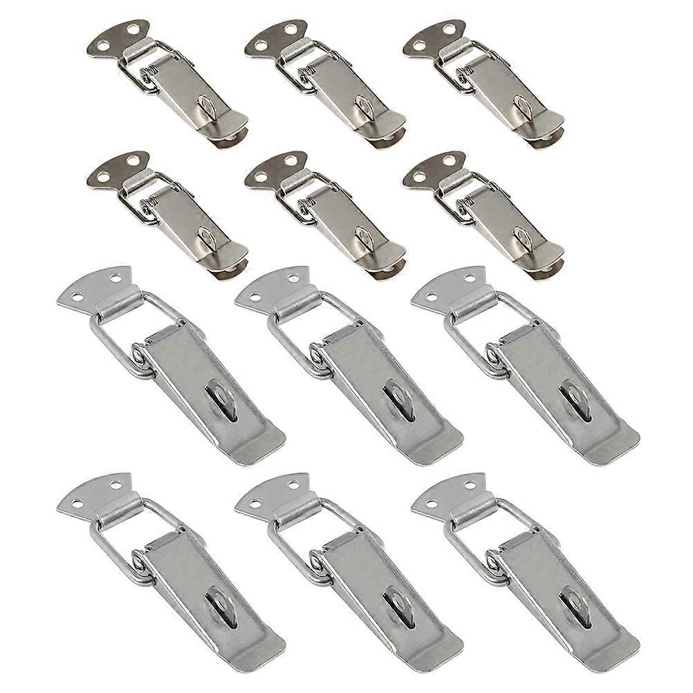12pcs Spring Loaded Iron Hasp Buckle for Toolbox Cabinet Lock – Durable, Easy Installation, Polished Surface