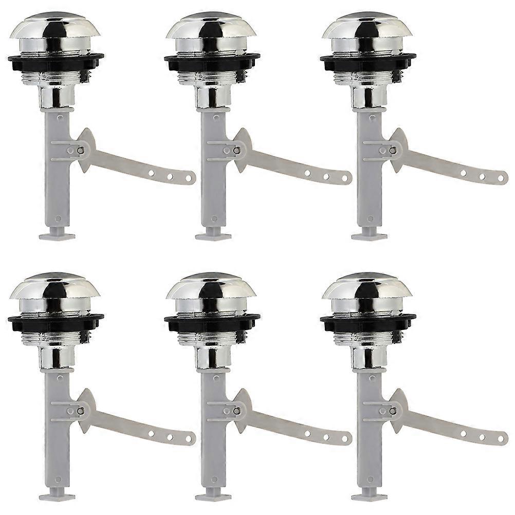Universal Toilet Tank Button Flush Replacement Single Push Design Office Use 11.5x7x4.5cm 6Pcs
