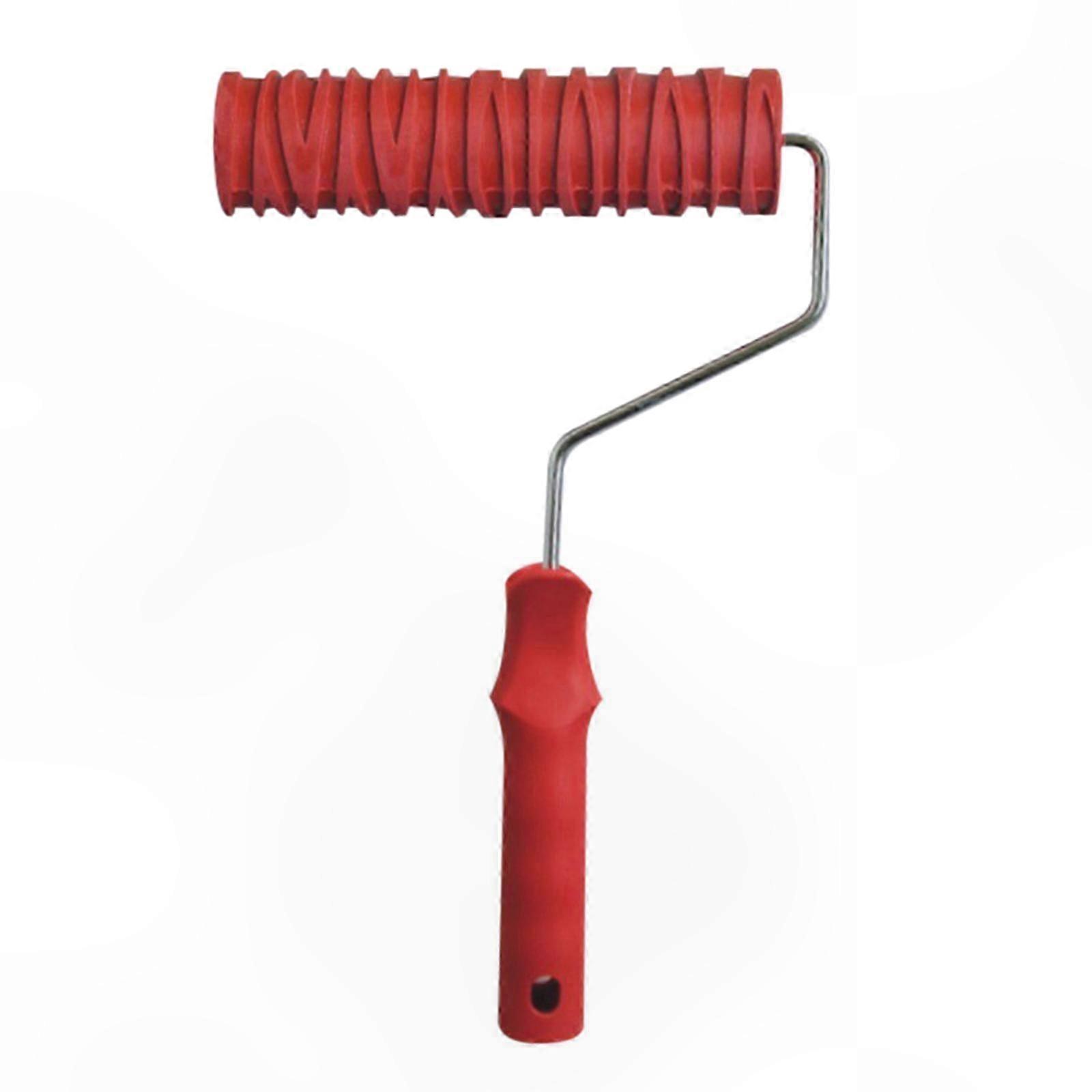 Durable 7 inch Grain Pattern Painting Roller Emed Paint Roller for w/ Handle Wall Decoration Knurling Tool for DIY W