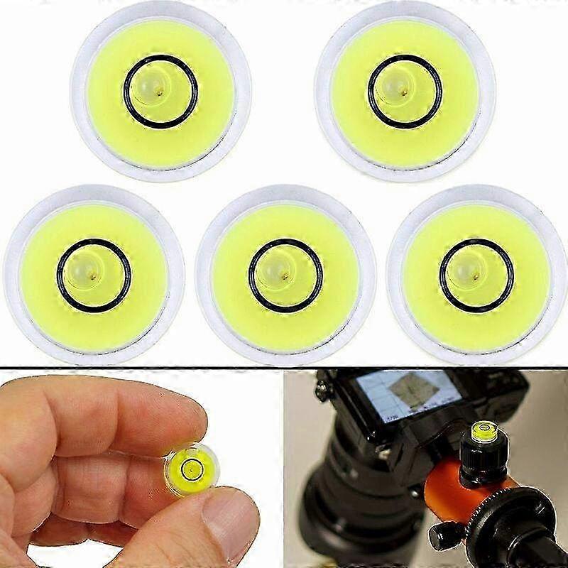 Set of 5 Mini Bubble Levels - Precision 12mm Diameter Spirit Levels for Cameras, Camping Equipment & General Use