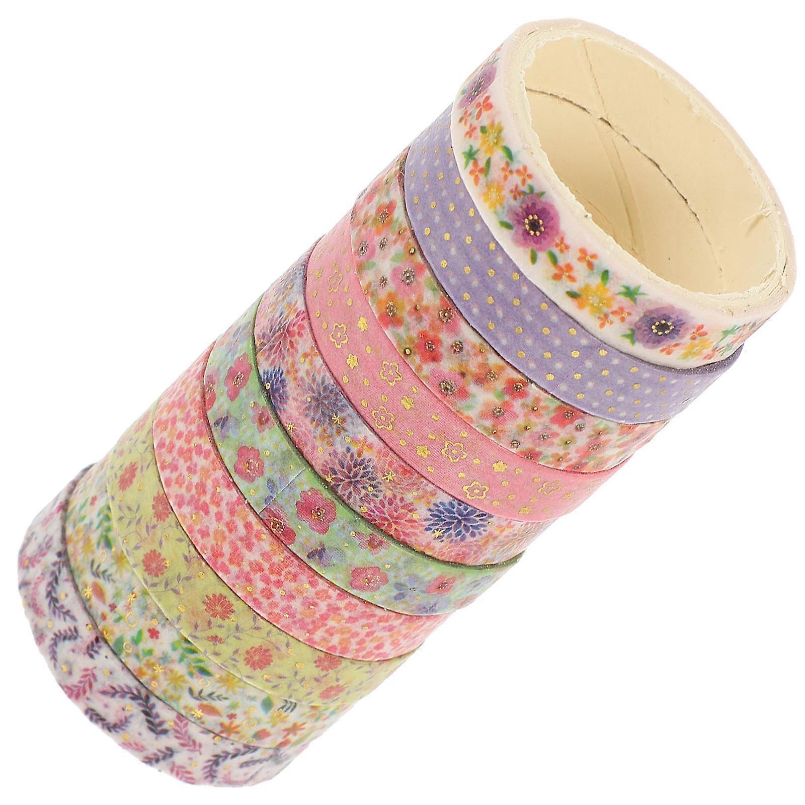 Floral Washi Tapes For Art Projects And Special Events Multi Color 200cm x 0.8cm Decorative 10 Rolls