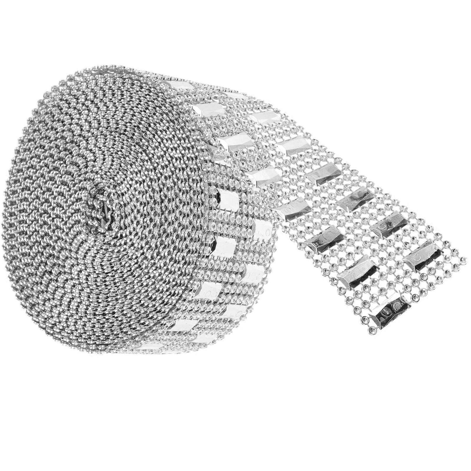 Rhinestone Decoration Ribbon 1 Roll In Silver Designed For Baby Showers And Seasonal Events With Eye-Catching Shine