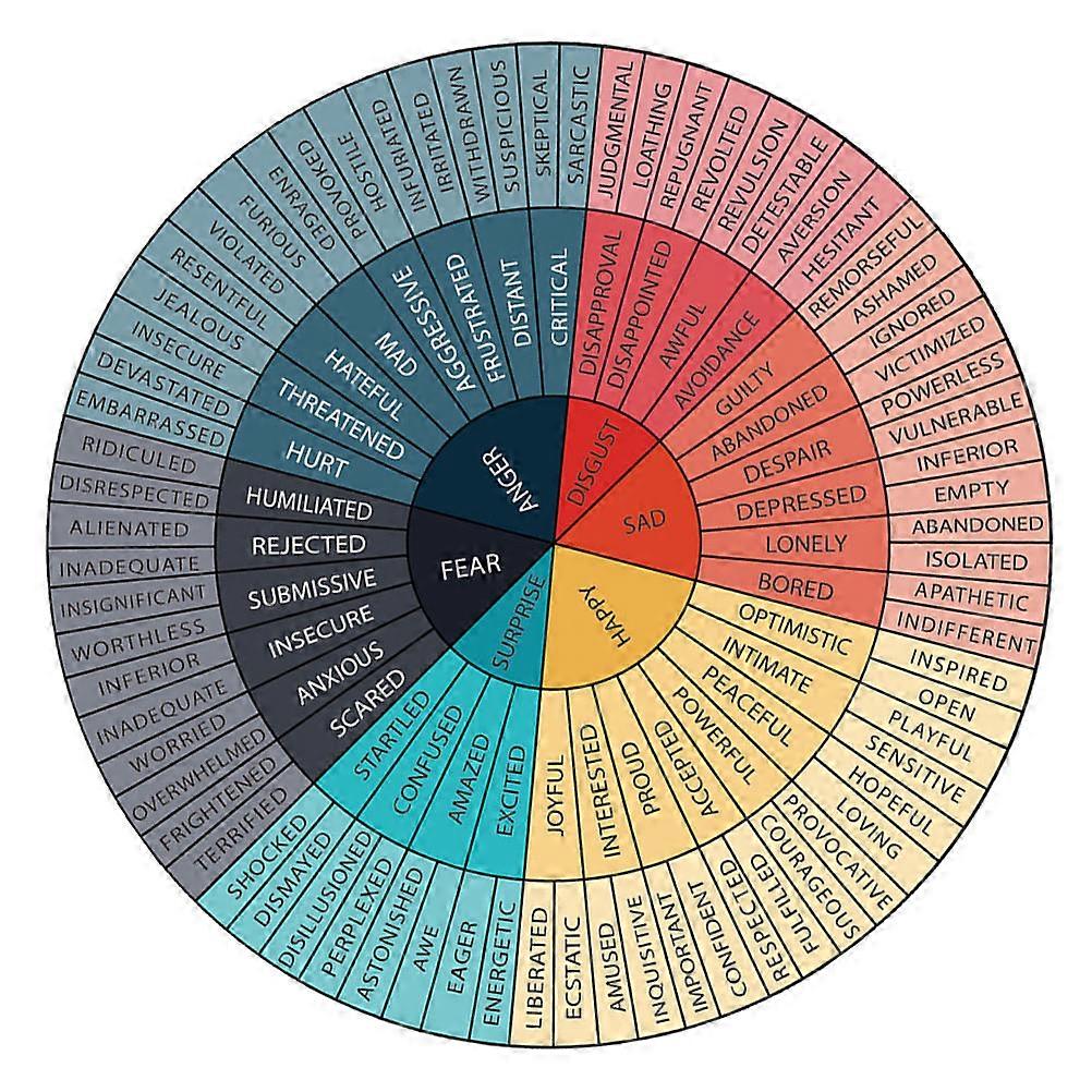 Emotional Wheel Chart Stickers for School Counseling