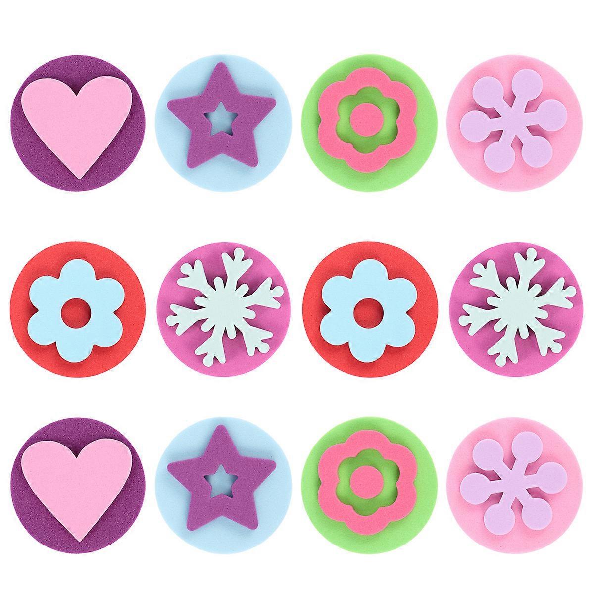 Painting Stencil Sets 12Pcs In 2 Sets for Children Carnival Assorted Color Diy Drawing Tool Early Education Supplies