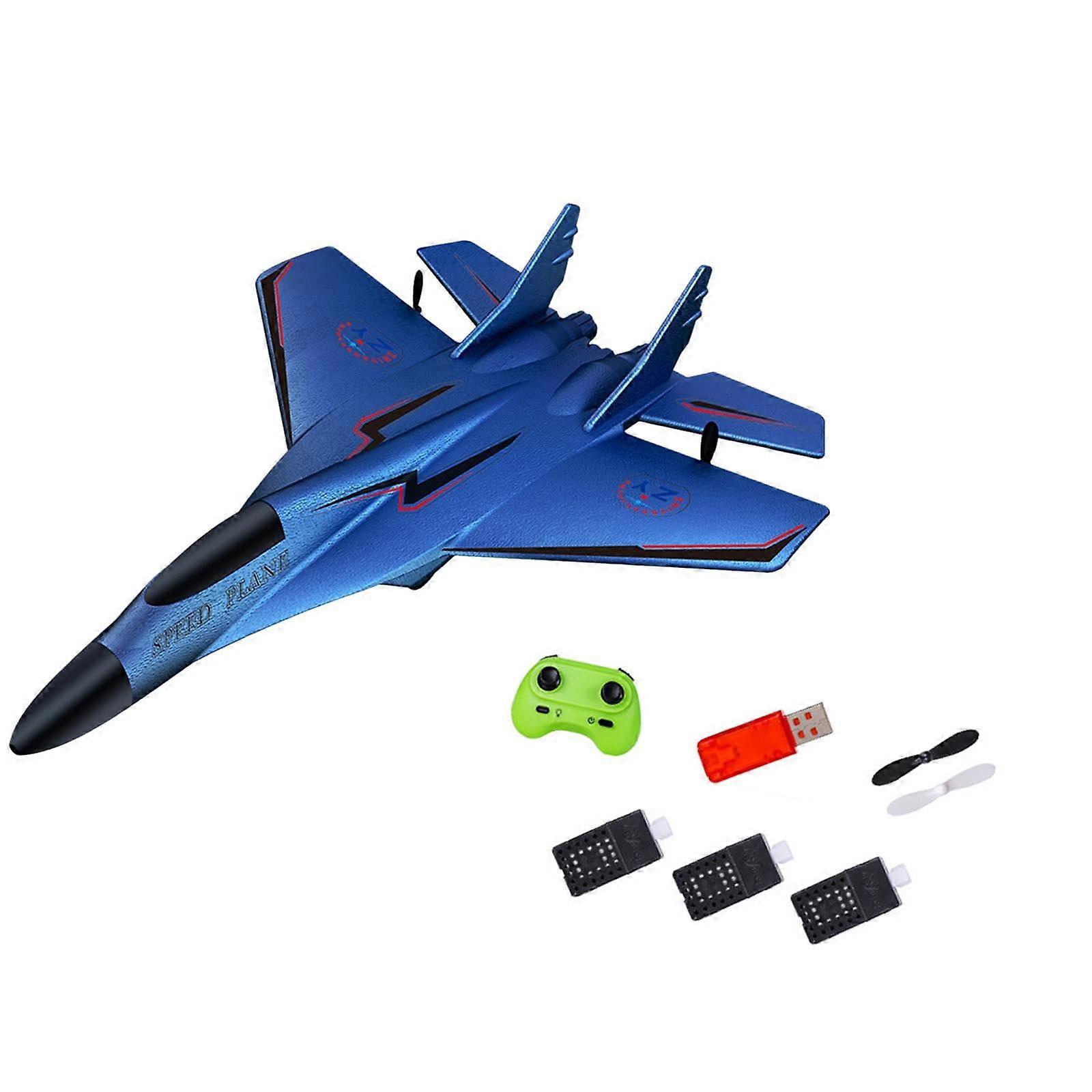 RC glider, goodie bag stuffer, easy to play, versatile, 150 m altitude, birthday gifts, lightweight flying model airplane kit, blue