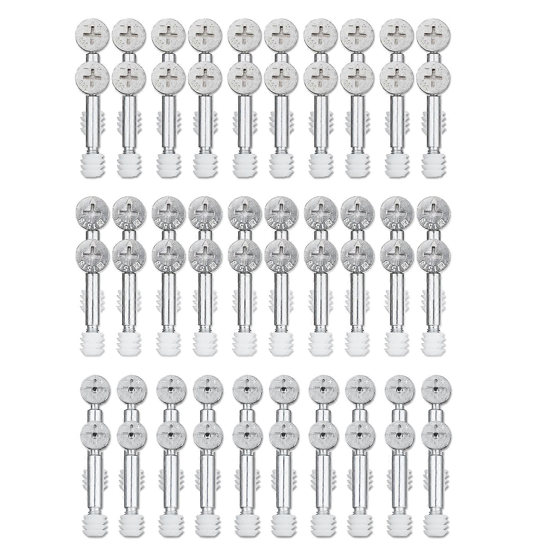 60 Pcs Cam Bolt Locks, 3in1 Eccentric Bolt Wheels Connector Hardware Tools for Cabinet Drawer Wardrobe Fasteners
