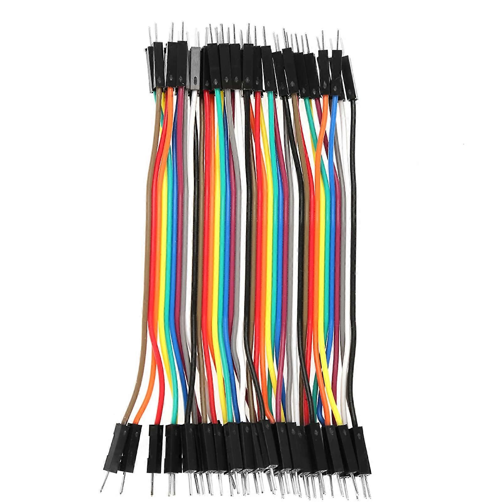 13x7x1 Jumper Socket Cable Breadboard Set, 3 Pcs Multi-Color 10cm Jumper Wires, 40 Pin Breadboard Jumper Leads