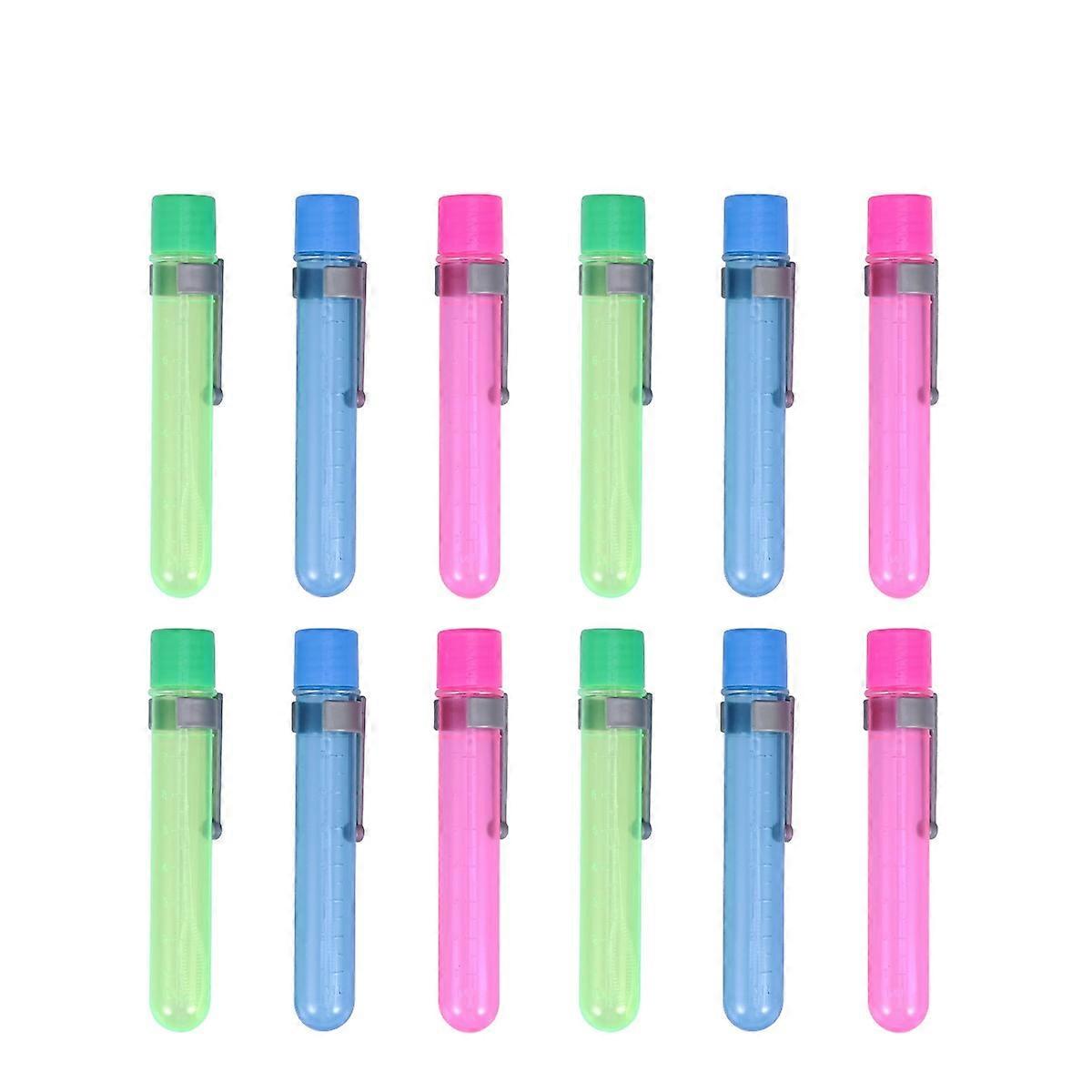 Plastic Bubble Tubes for Kids Party Favors Assorted Colors Safe Non-Toxic 12pcs