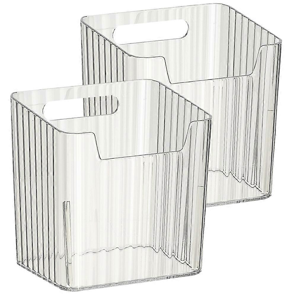 Refrigerator Storage Boxes for Fridge Organization Made of Plastic Grey Color Great for Fruits and Vegetables 2 Pieces