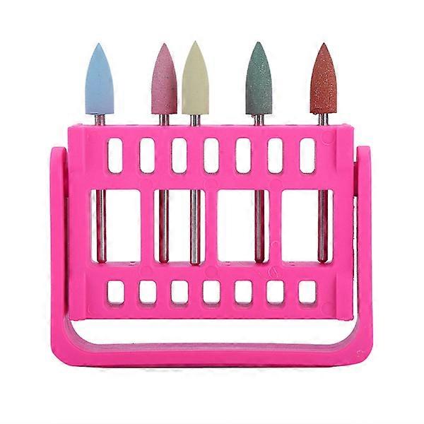16 Holes Manicure Drill Bits Holder Container Display Case Nail Grinding Head Storage Box 2#