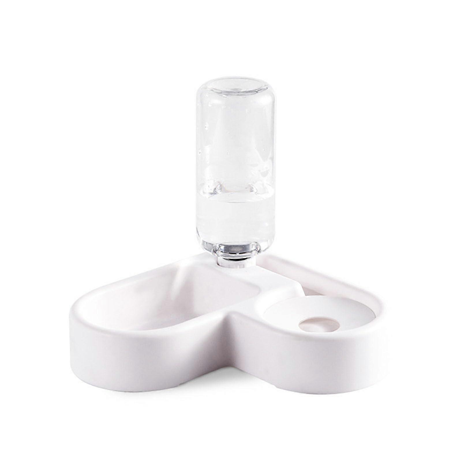 Pet water and food bowl set, dualpurpose for dogs and cats, double bowls with automatic water bottle for home.